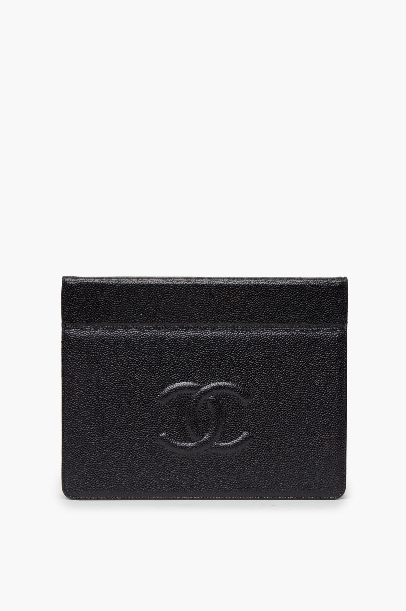 Chanel Black Leather iPad Case