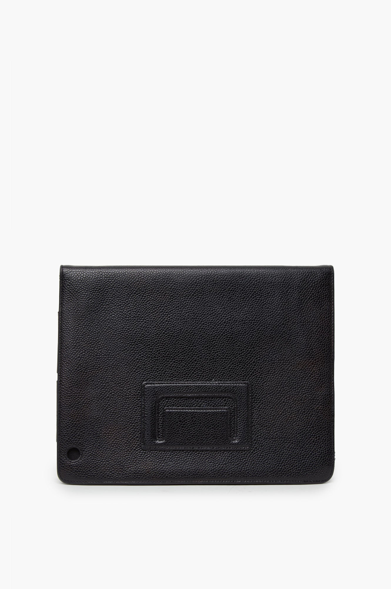 Chanel Black Leather iPad Case