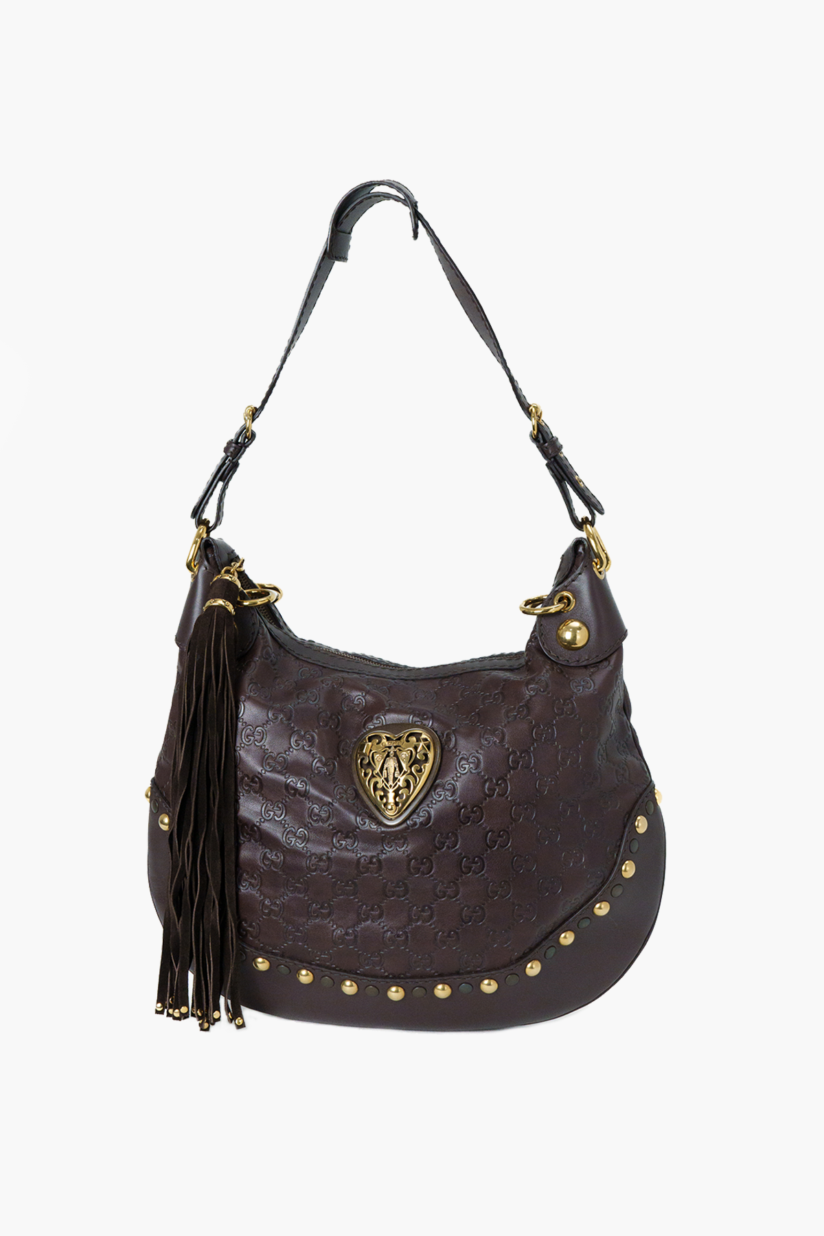Gucci Brown Babouska Leather Shoulder Bag