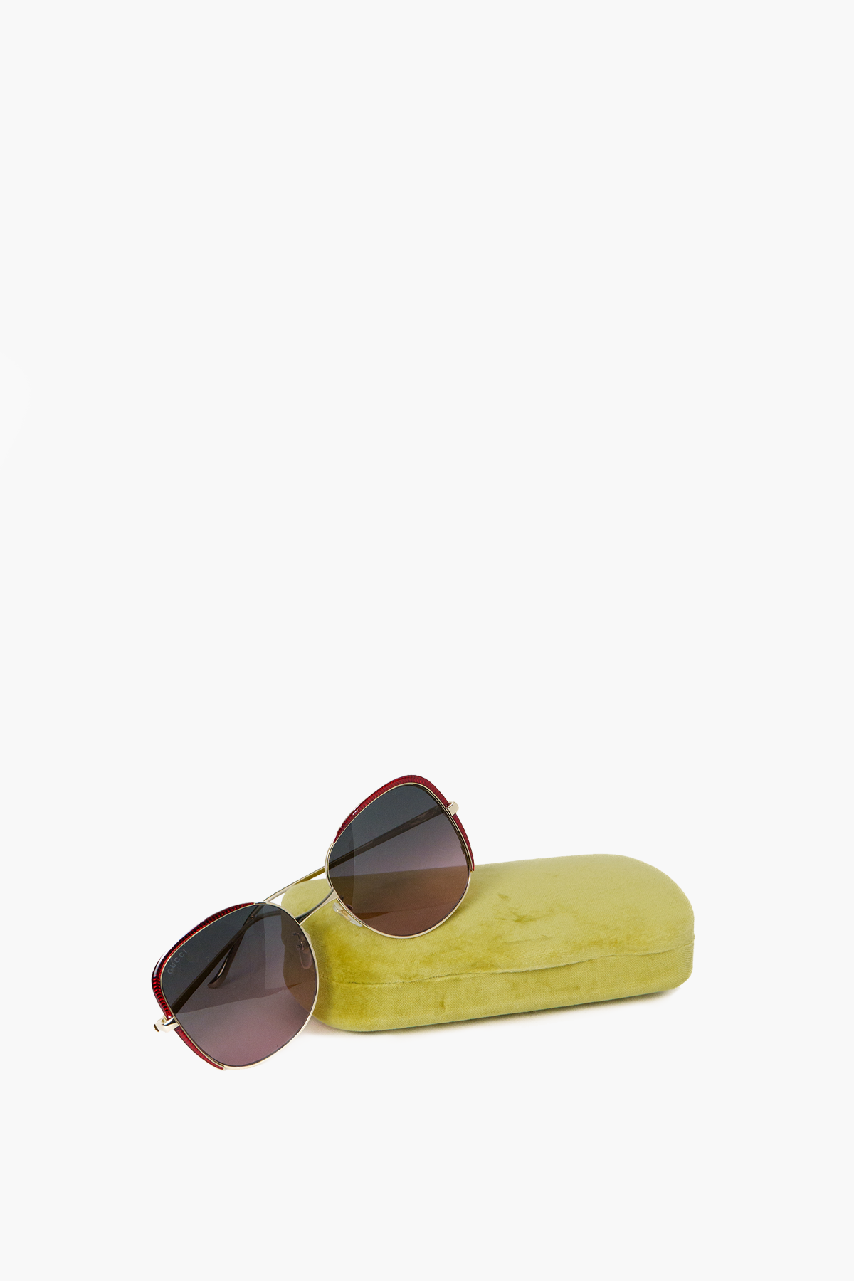 Gucci Gold Square Oversized GG0400S Sunglasses