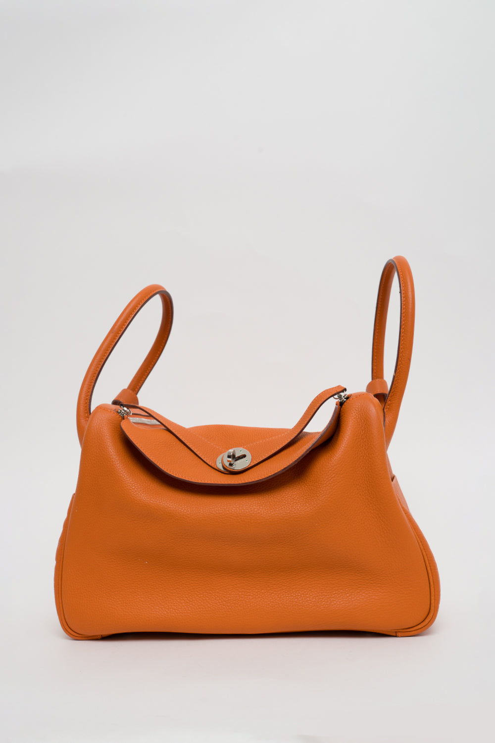 Hermes Orange Lindy 34 Clemence Leather