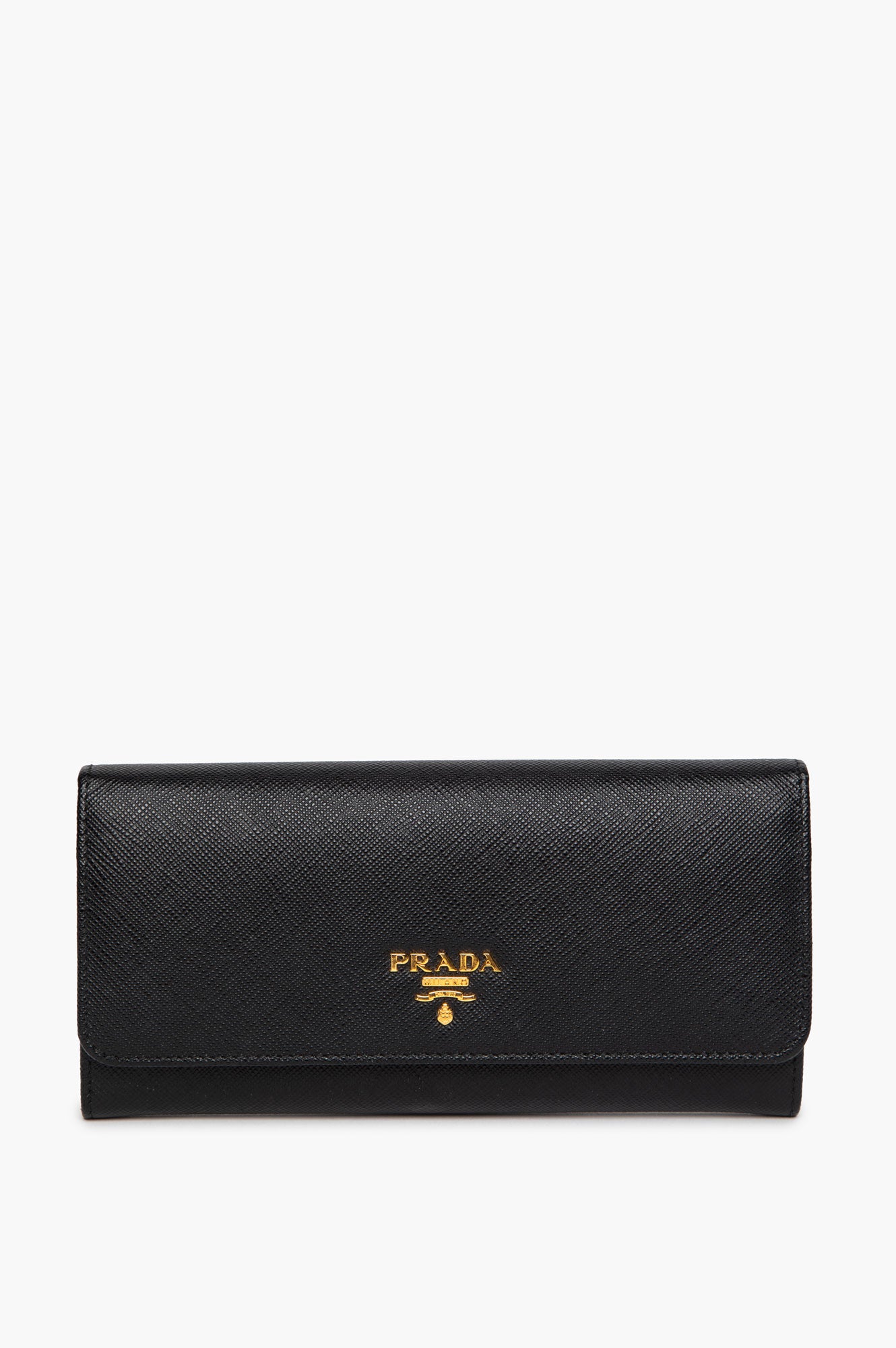 Prada Black Saffiano Long Wallet