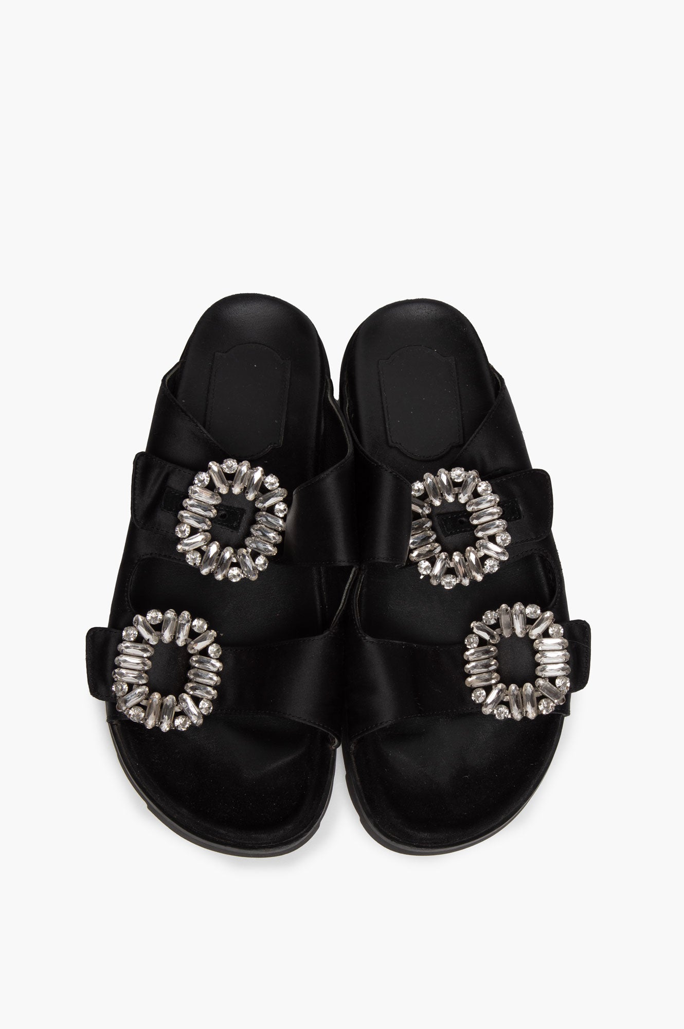 Roger Vivier Black Slidy Viv Leather Mules Size 37