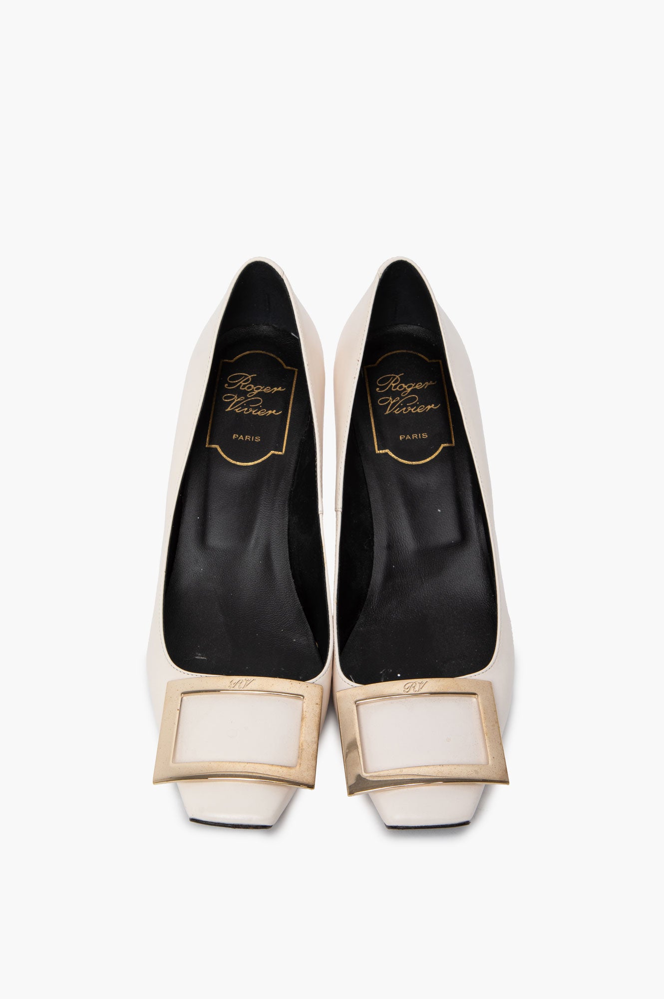 Roger Vivier White Leather Trompette Pumps Size 36