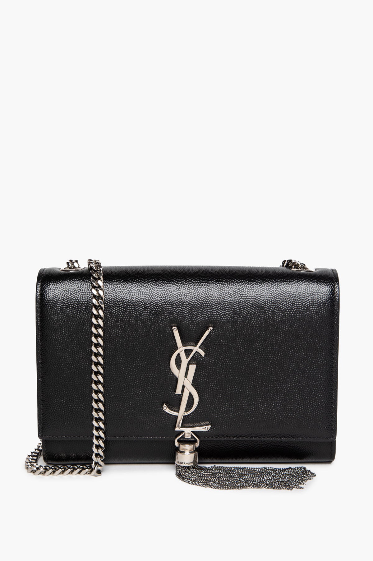 Saint Laurent Black Grain de Poudre Kate Tassel Bag