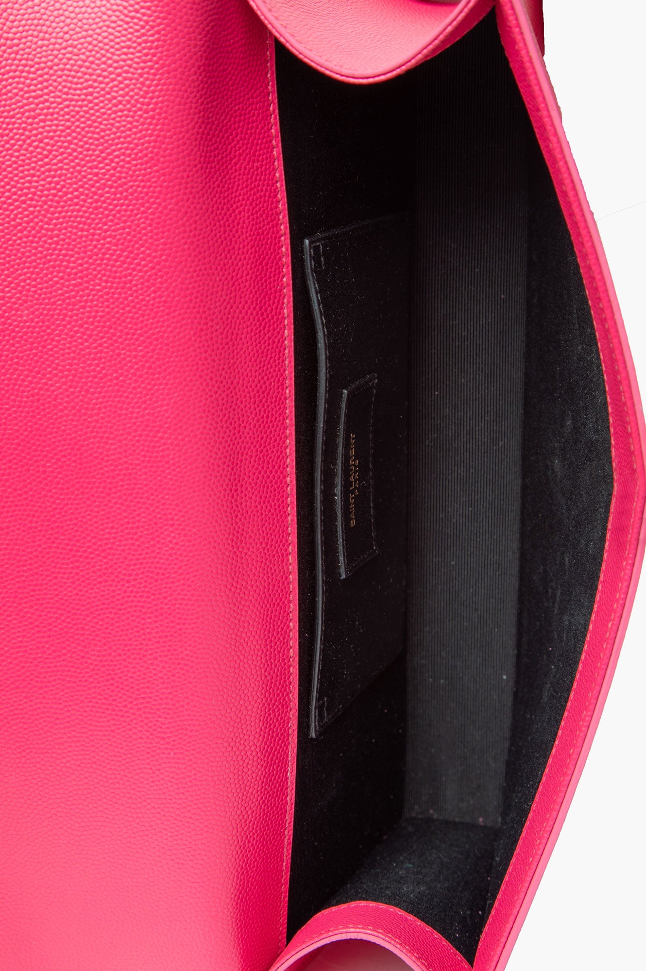 Saint Laurent Classic Monogram Cassandre Clutch Hot Pink - inside