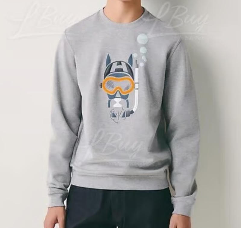Hermes Grey Pull Up Sweater Size L