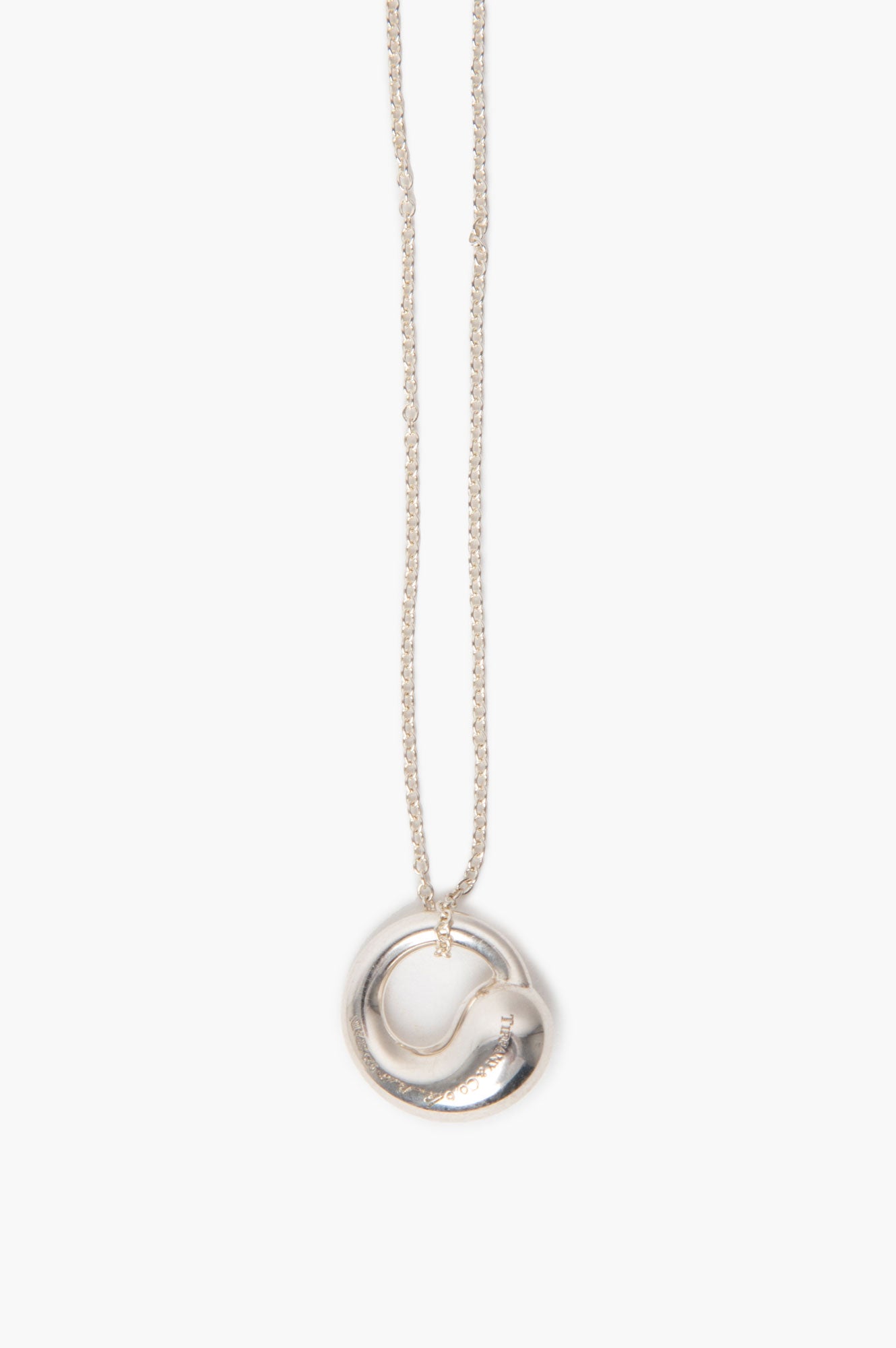 Tiffany & Co. Elsa Peretti Sterling Silver Eternal Circle Pendant Necklace