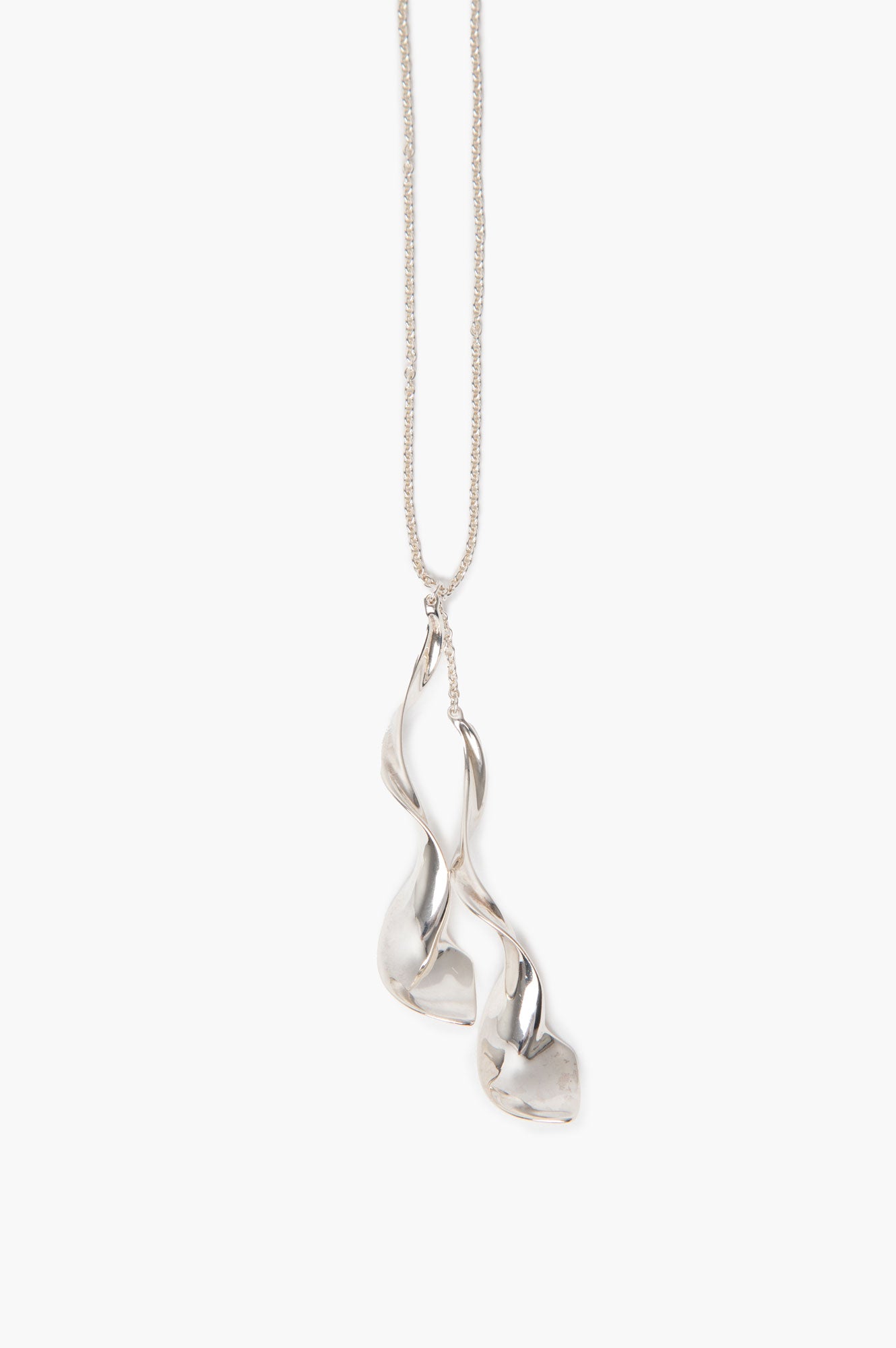 Tiffany & Co. Frank Gehry Sterling Silver Double Orchid Twist Pendant Necklace