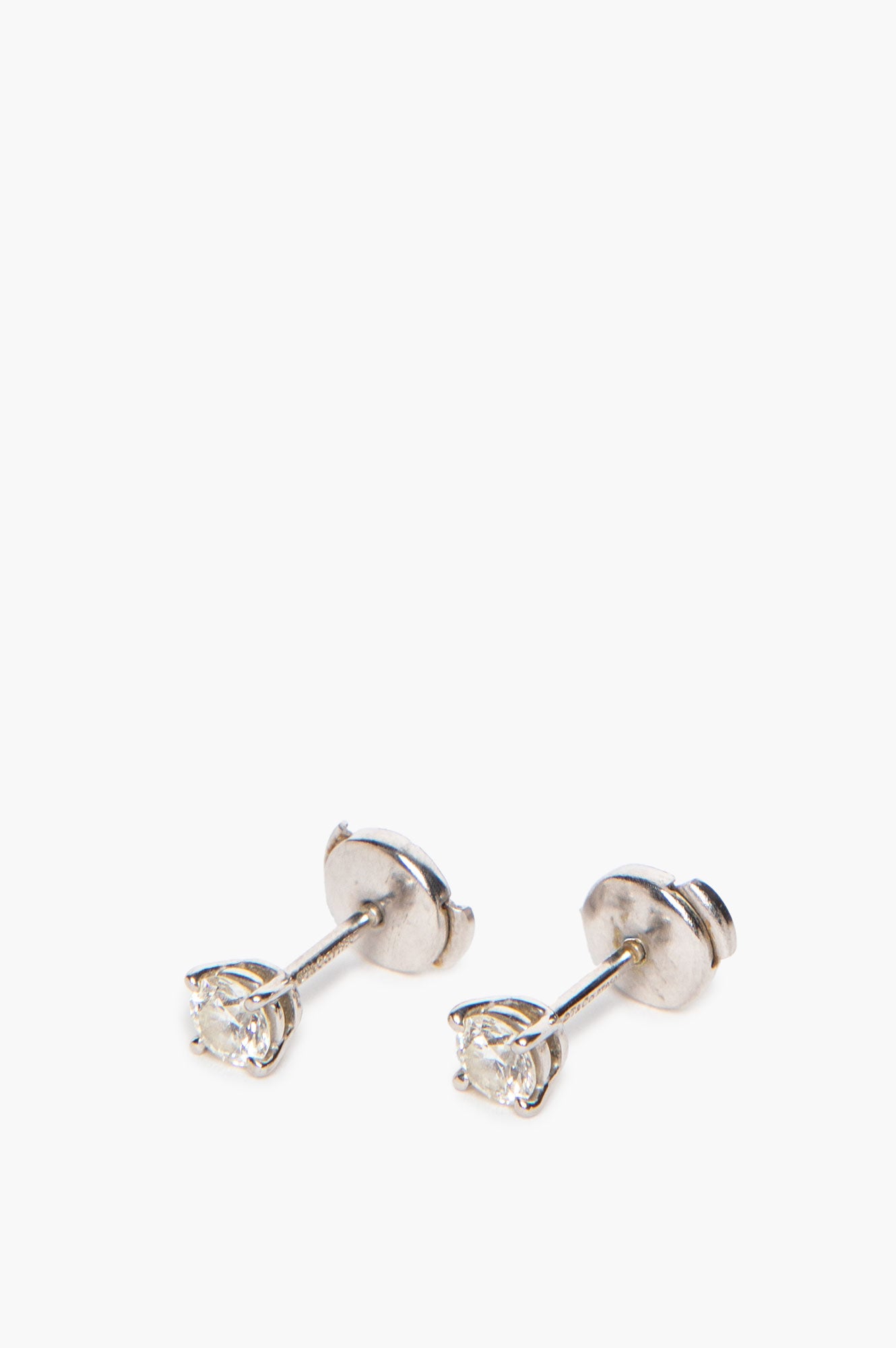 Tiffany & Co. Platinum Solitaire Diamond Stud Earrings