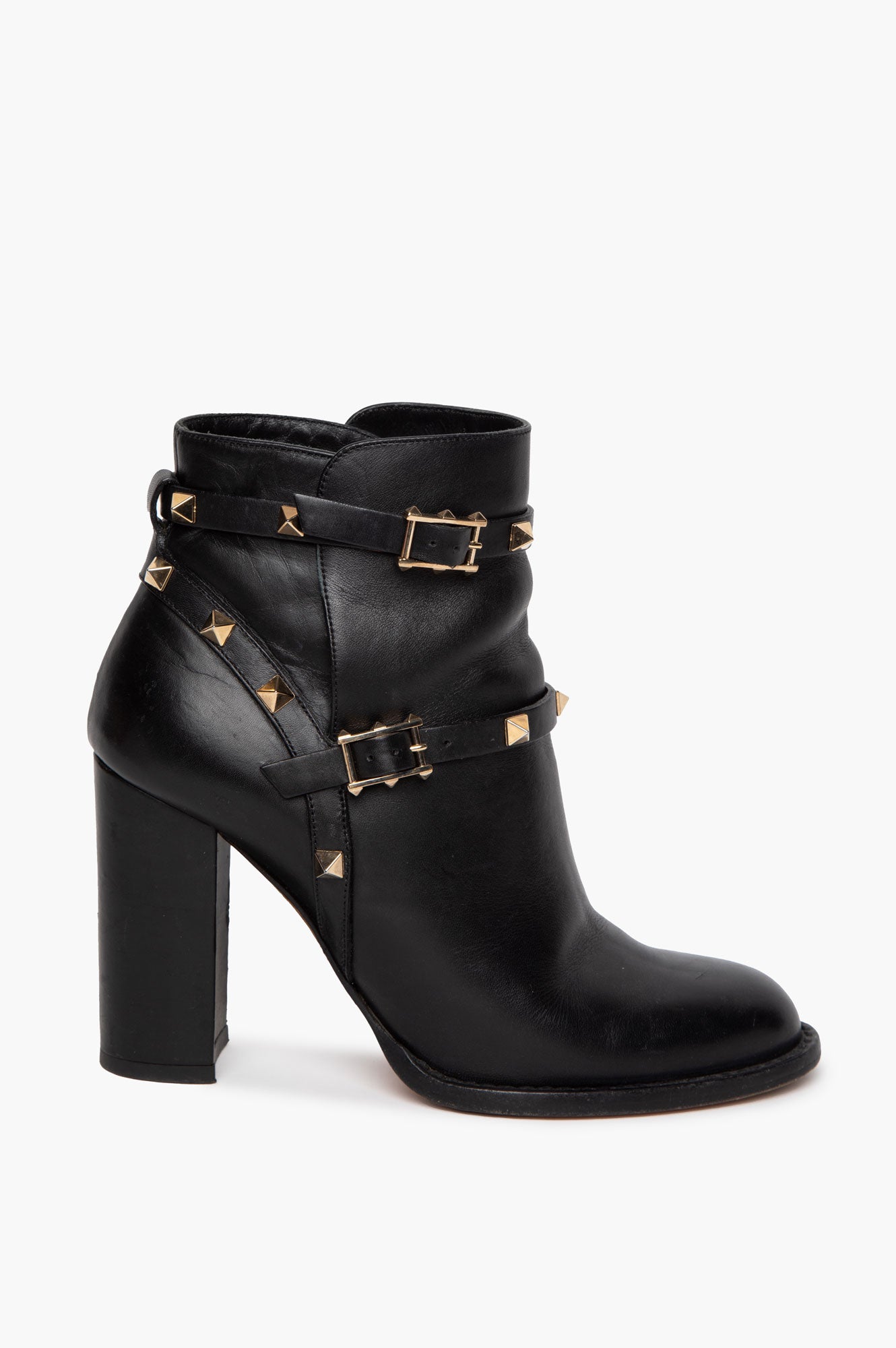 Valentino Black Rockstud Ankle Boots Size 36