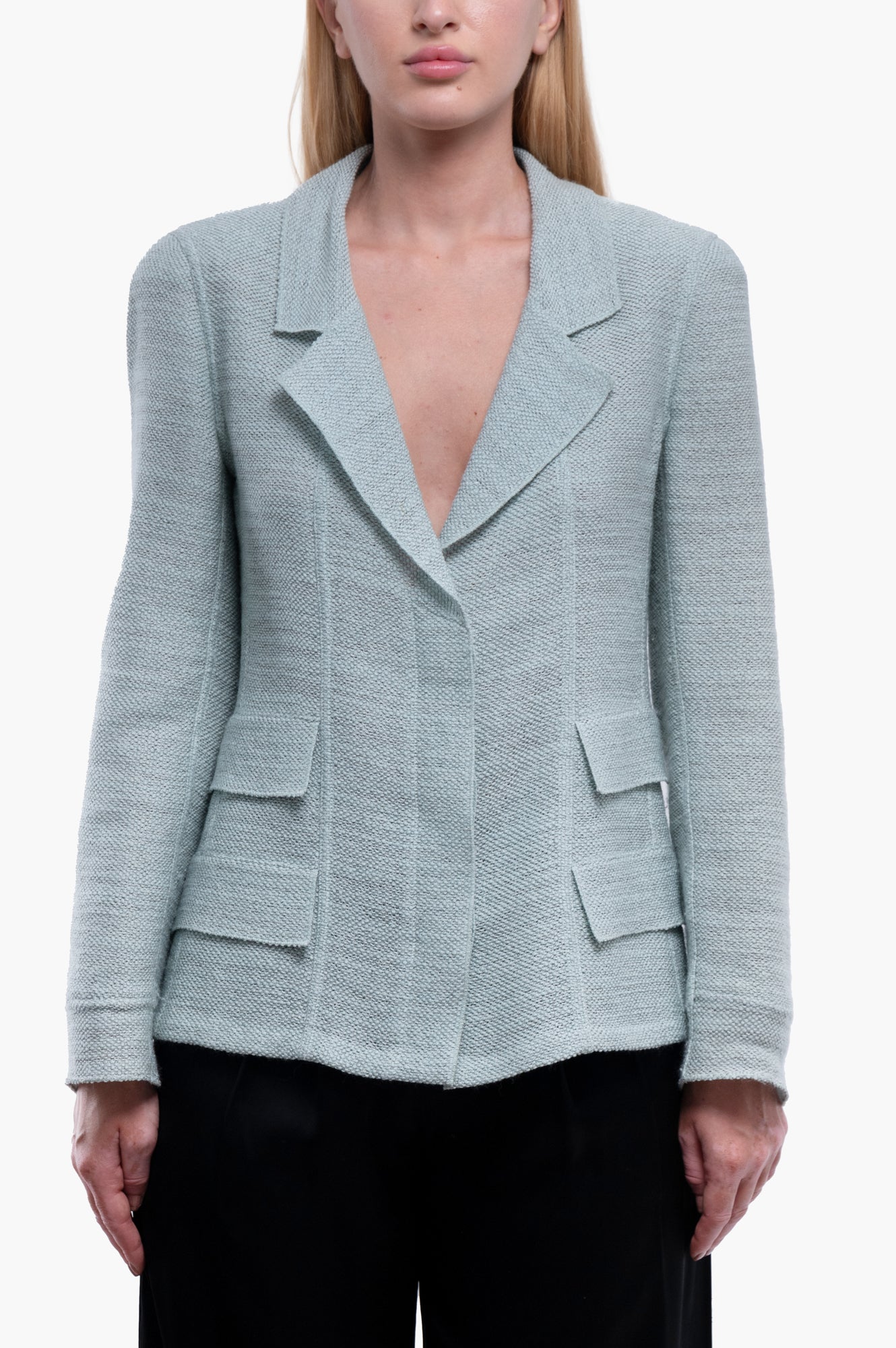 Chanel 2000 Green Linen Blazer Size 40