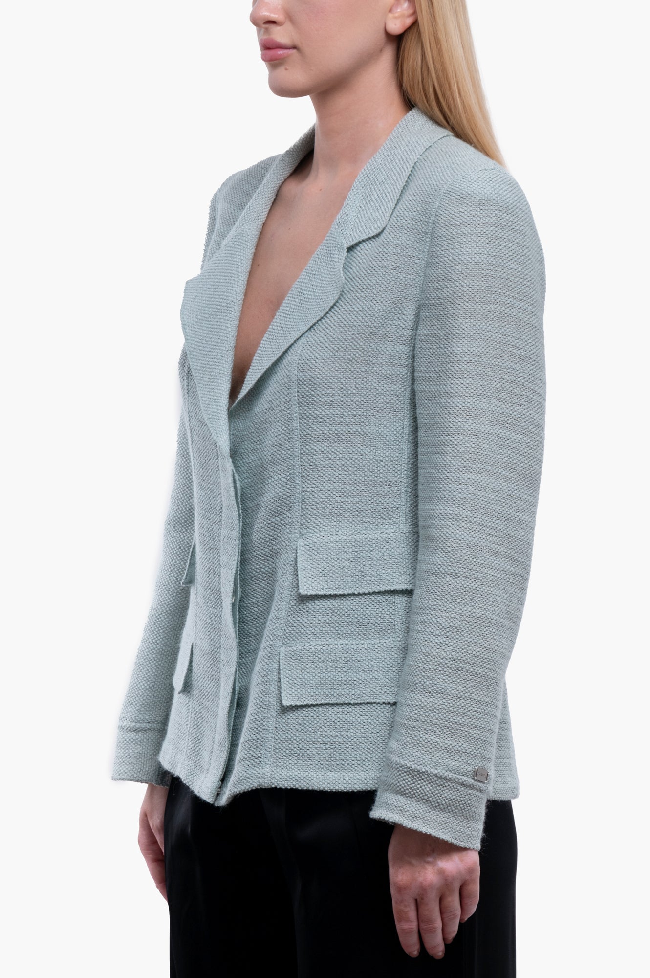 Chanel 2000 Green Linen Blazer Size 40