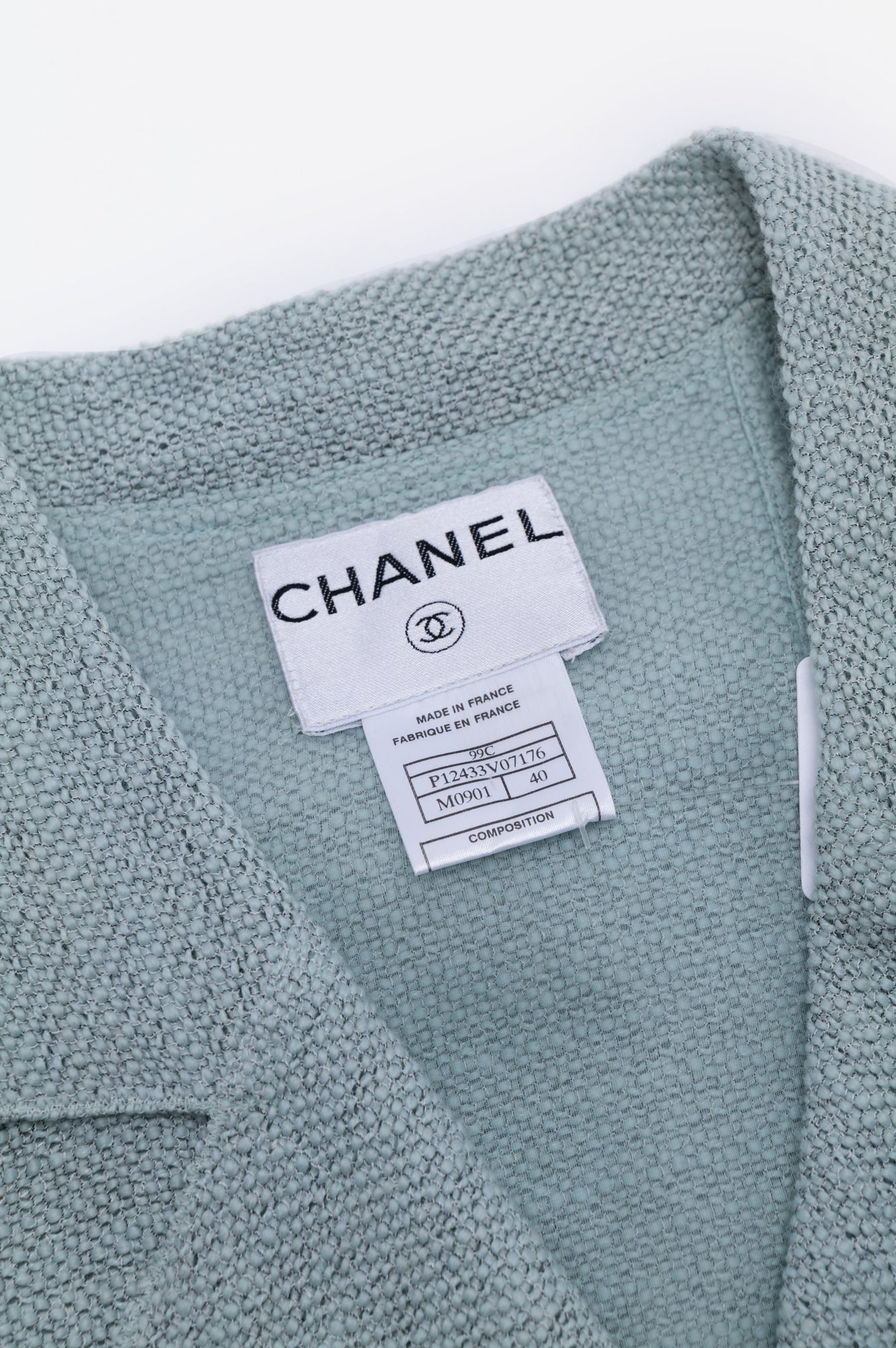 Chanel 2000 Green Linen Blazer Size 40