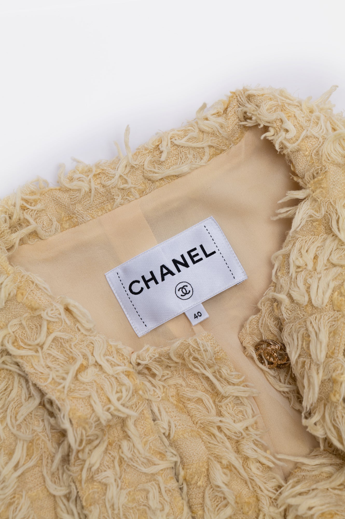 Chanel 2021 Runway Yellow Jacket Size L/40