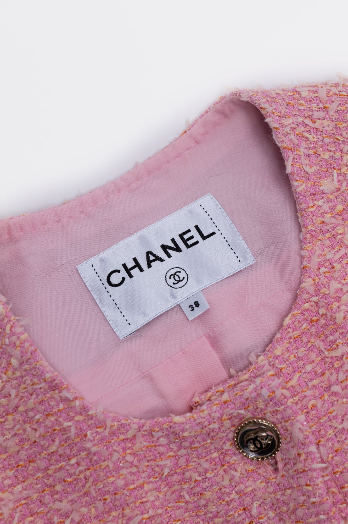 Chanel 2021S Pink Fantasy Tweed Vest Size 38/M