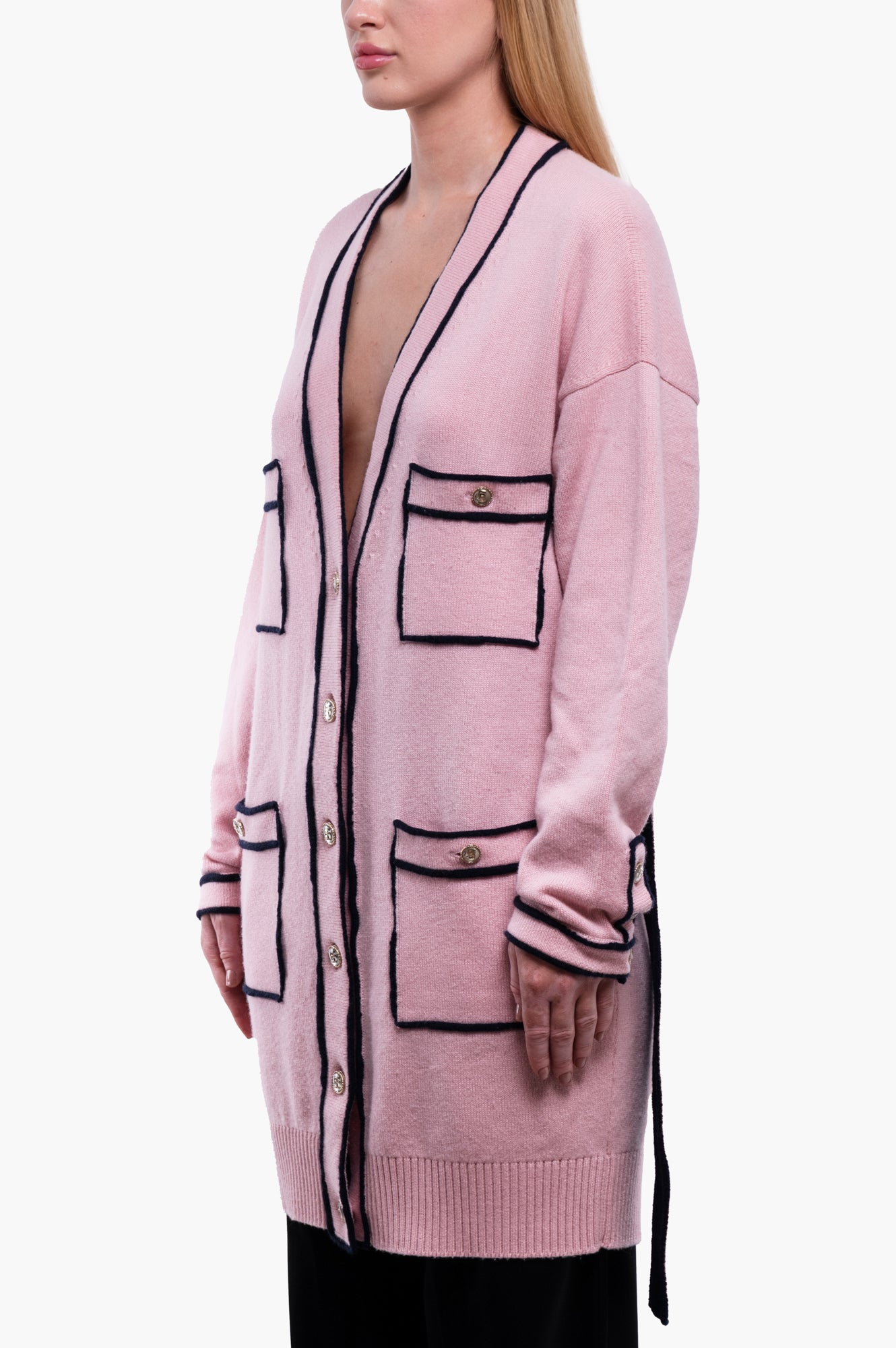 Chanel 2021S Pink Cashmere Cardigan Size M/38