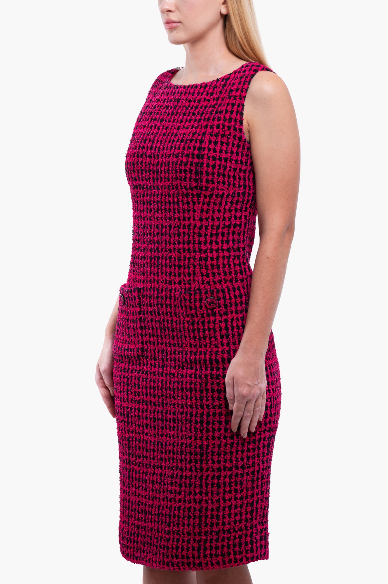 Chanel Pink Tweed 2016F Runway Dress Size 42