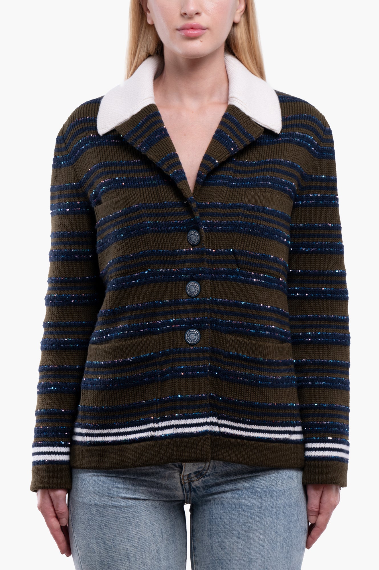 Chanel 2020 Cruise Sequin Cashmere Cardigan Size M/38