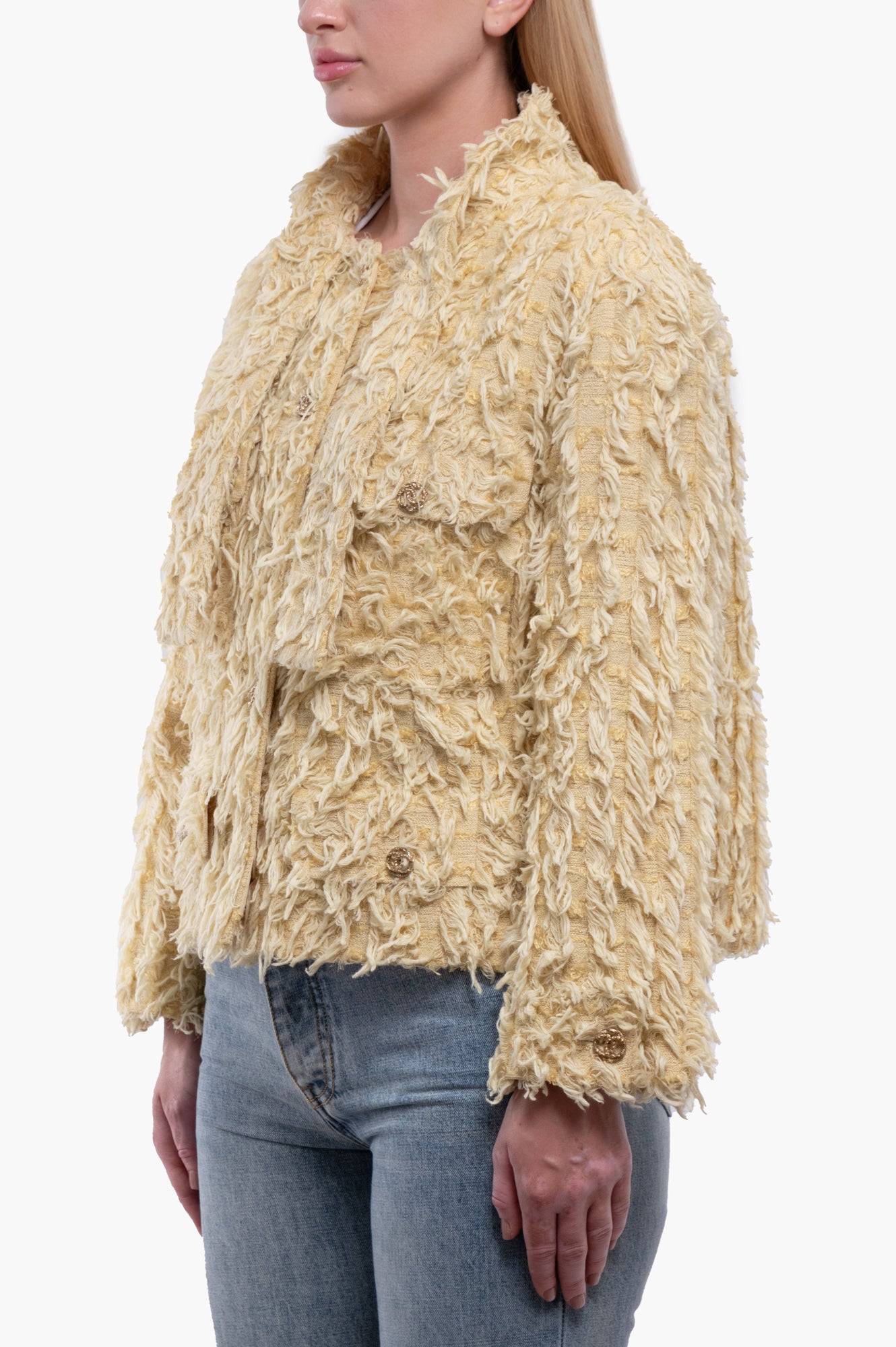 Chanel 2021 Runway Yellow Jacket Size L/40