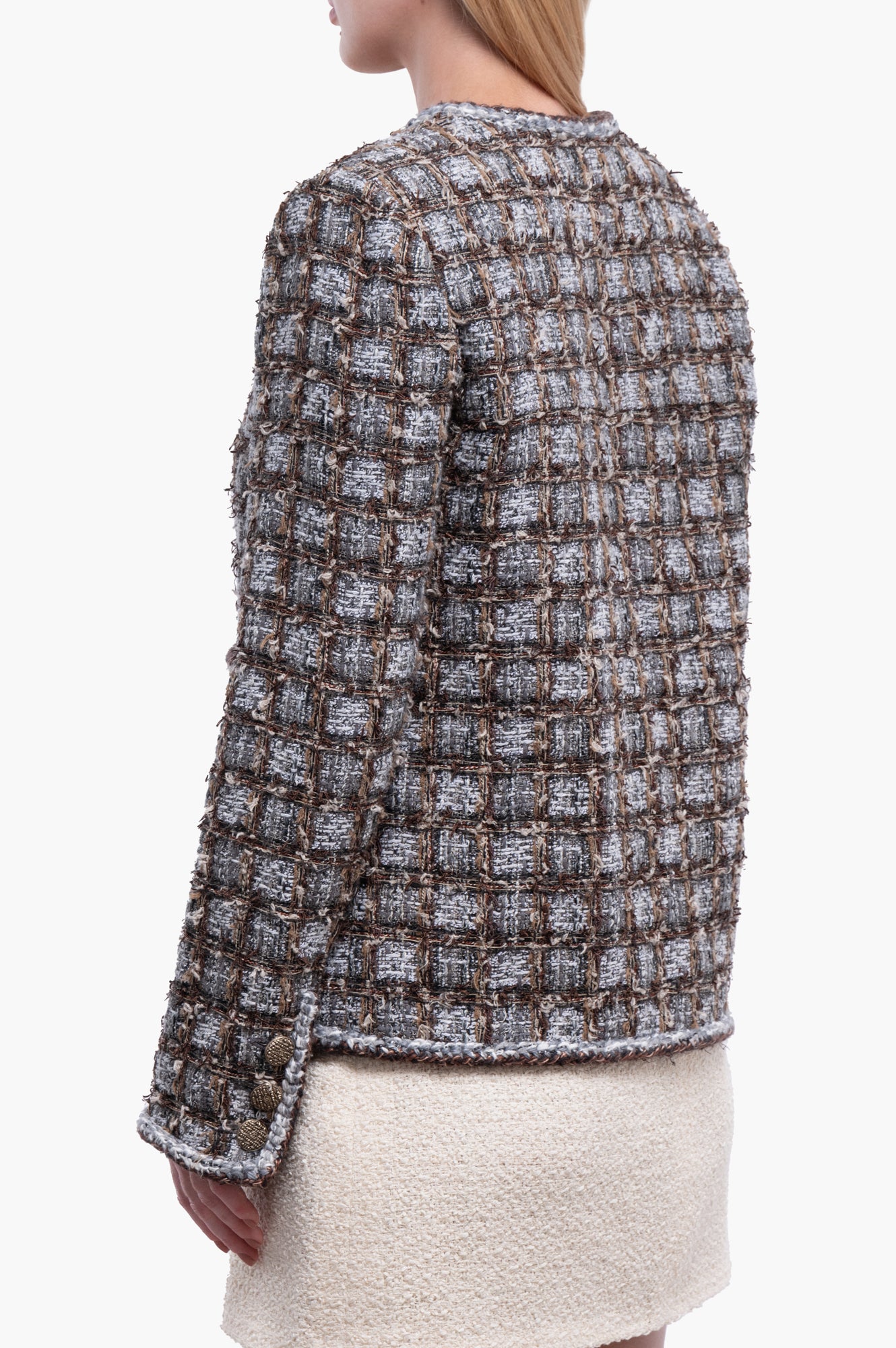 Chanel 2018 Tweed Collarless Jacket Size M/38
