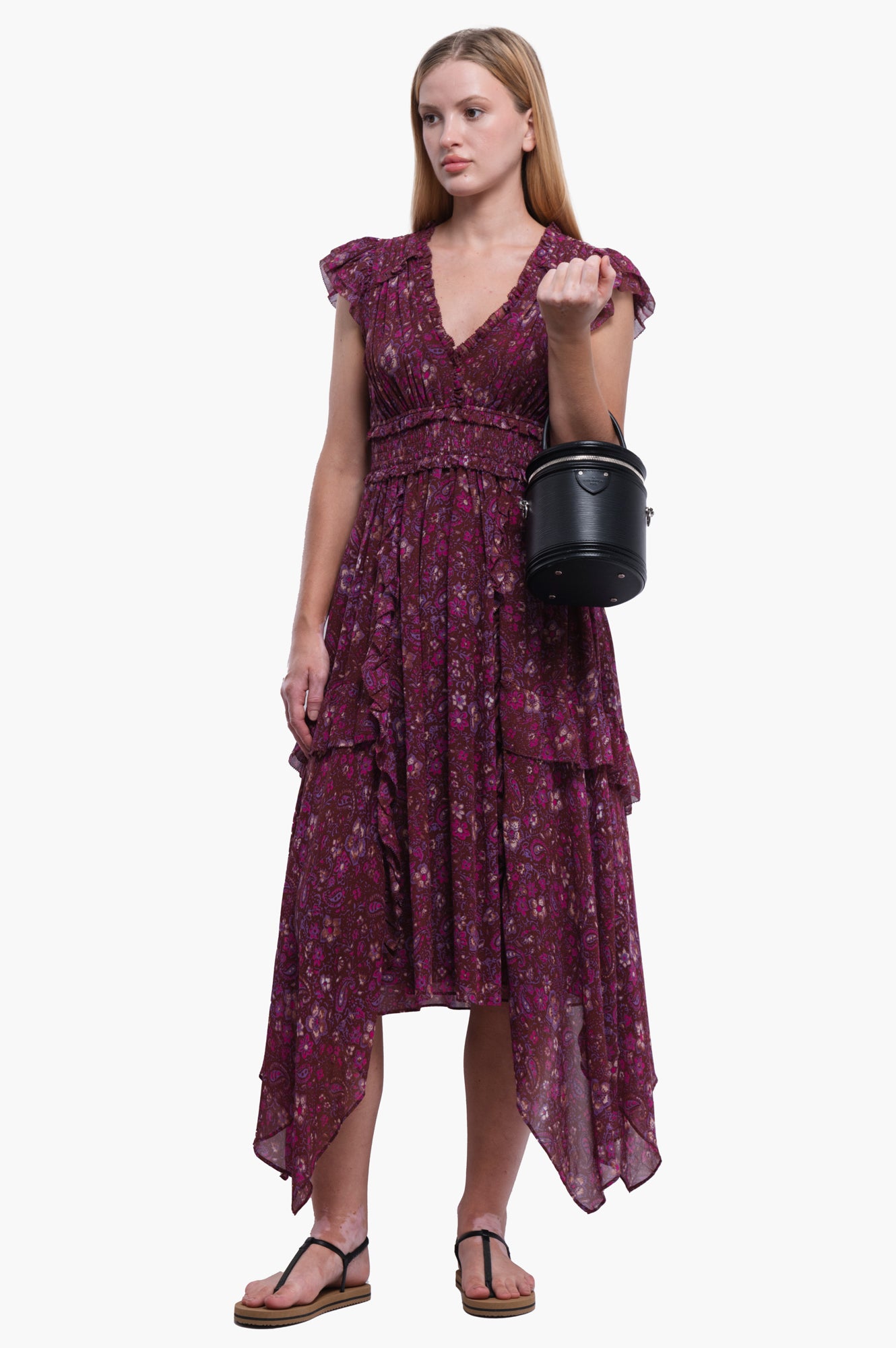 Ulla Johnson Floral Print Purple Dress Size 2