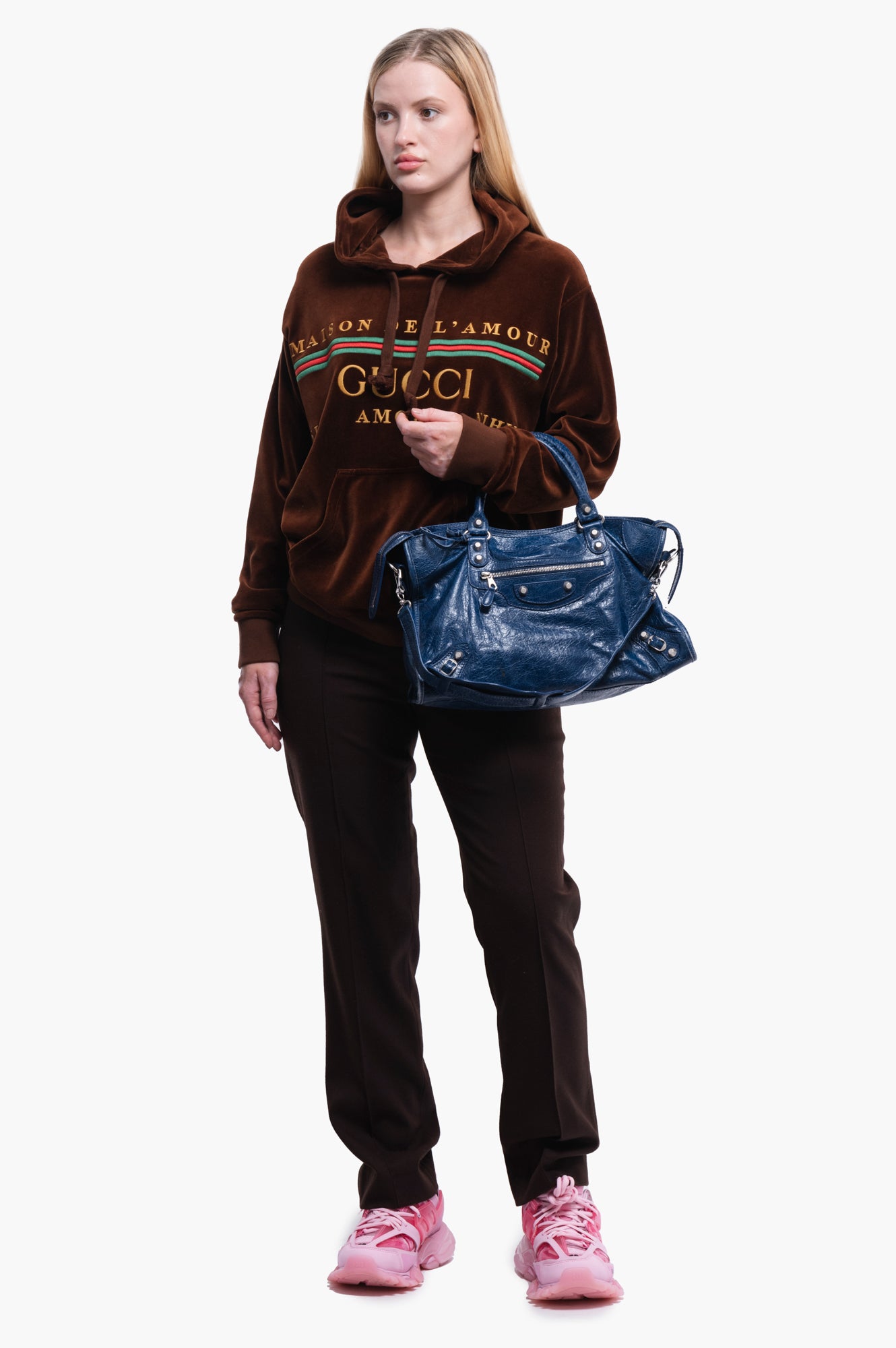 Gucci 2019 Web Accent Hoodie in Brown Size XS