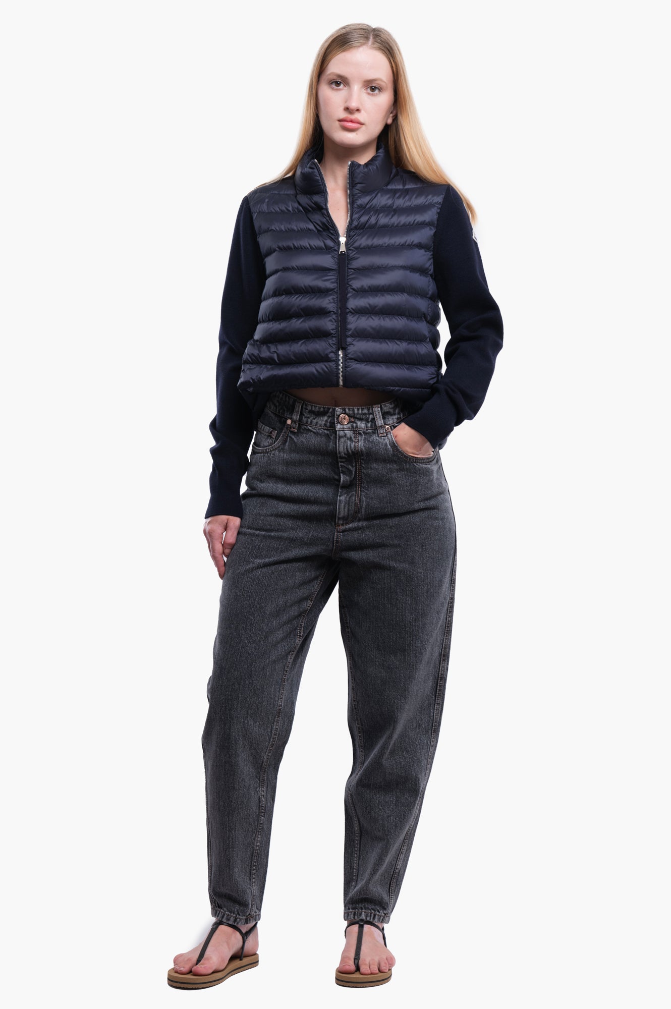 Moncler Navy Down Jacket Size M