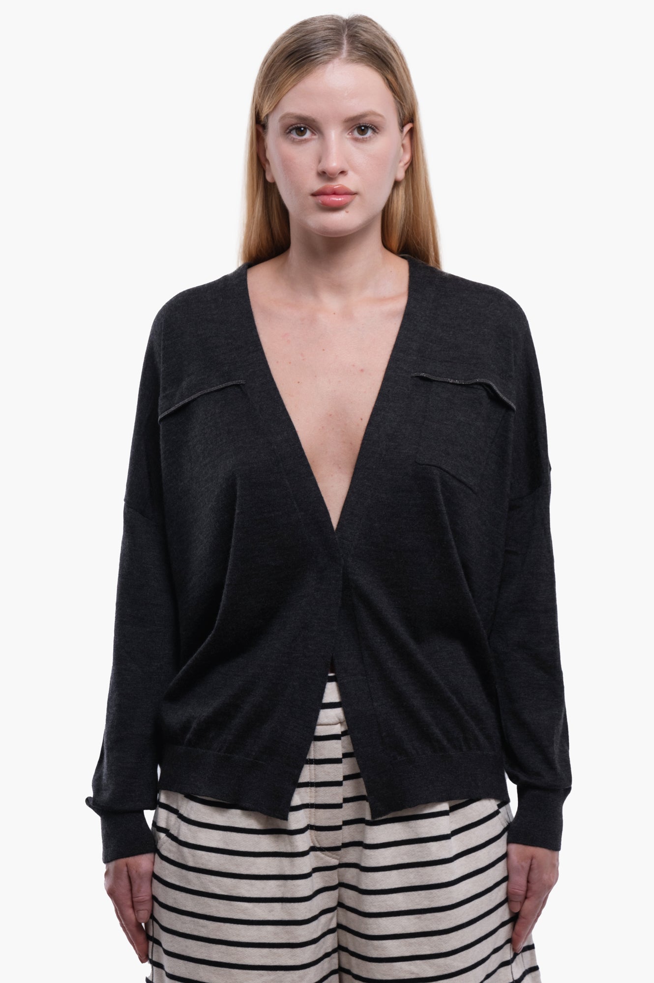 Brunello Cucinelli Grey Cardigan Size S
