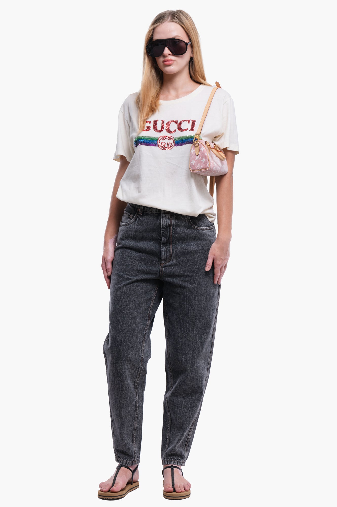 Louis Vuitton Monogram Jacquard Denim Nano Speedy Bandouliere Pink