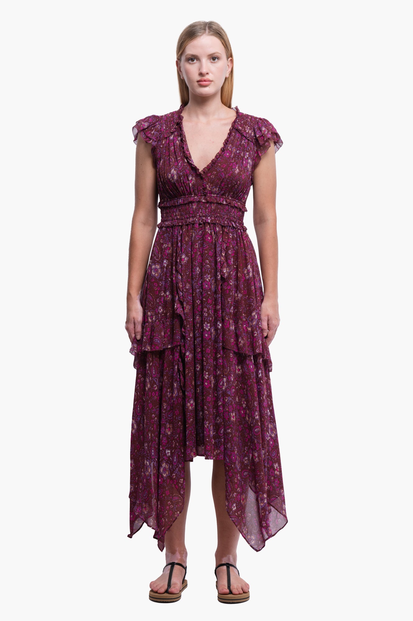 Ulla Johnson Floral Print Purple Dress Size 2