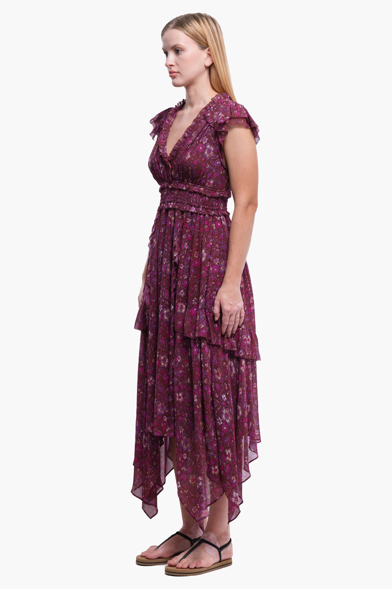 Ulla Johnson Floral Print Purple Dress Size 2