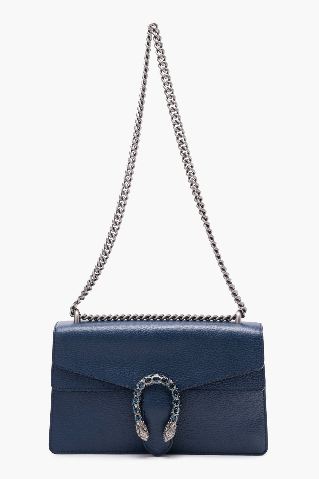 Gucci Navy Dionysus Calfskin Leather Chain Bag Size Small