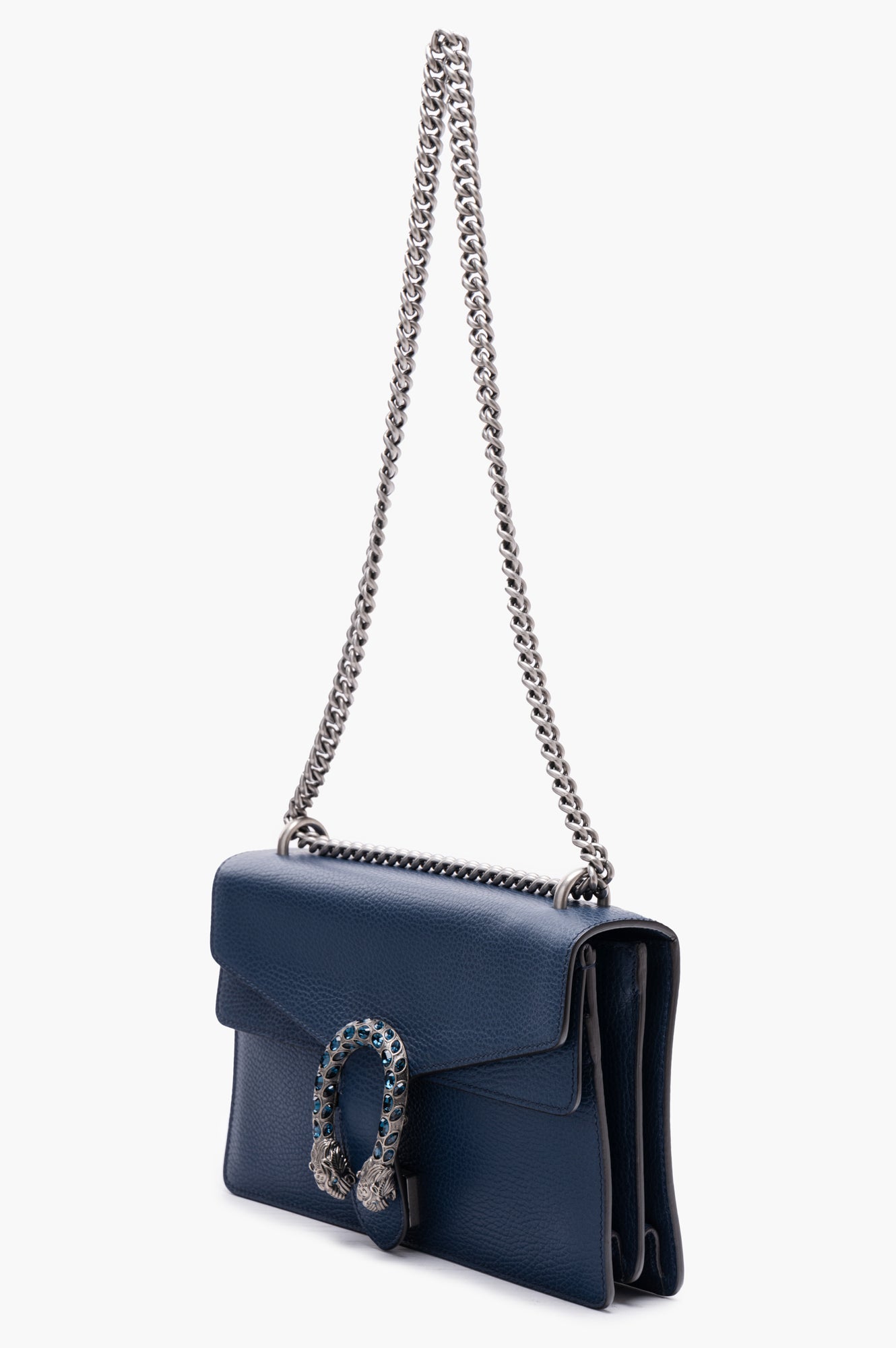 Gucci Navy Dionysus Calfskin Leather Chain Bag Size Small