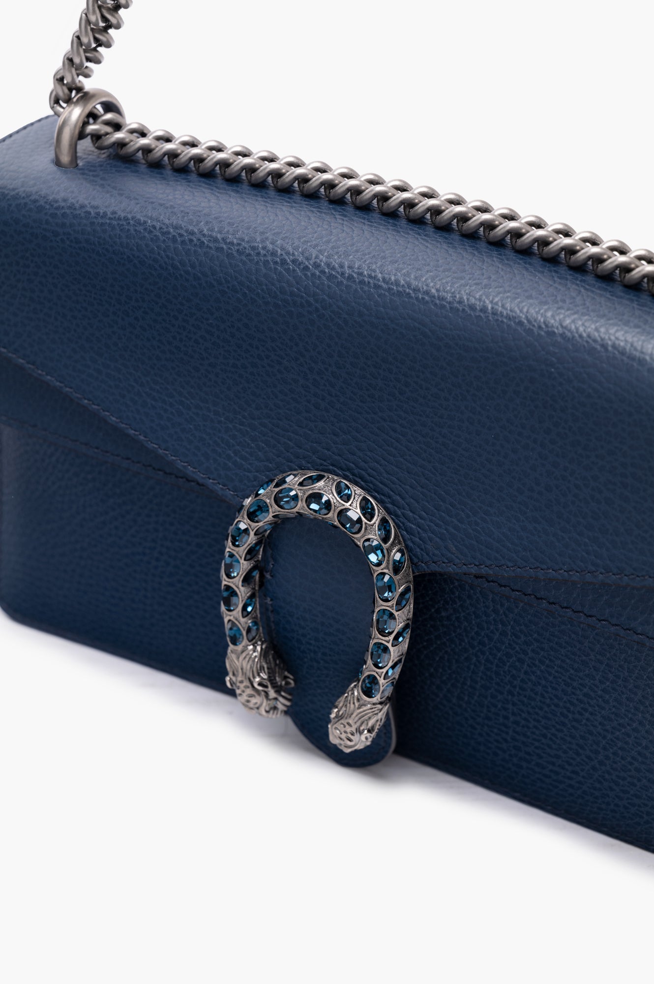 Gucci Navy Dionysus Calfskin Leather Chain Bag Size Small