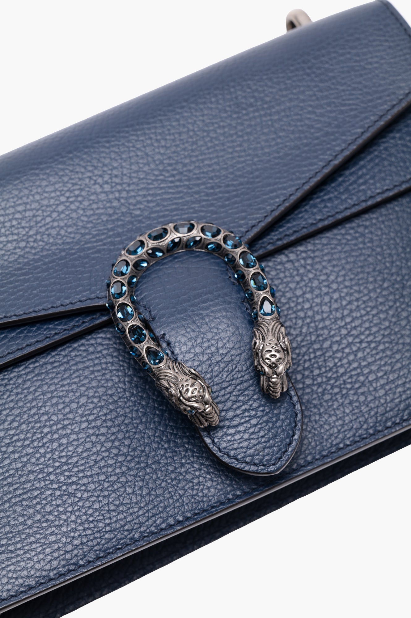 Gucci Navy Dionysus Calfskin Leather Chain Bag Size Small