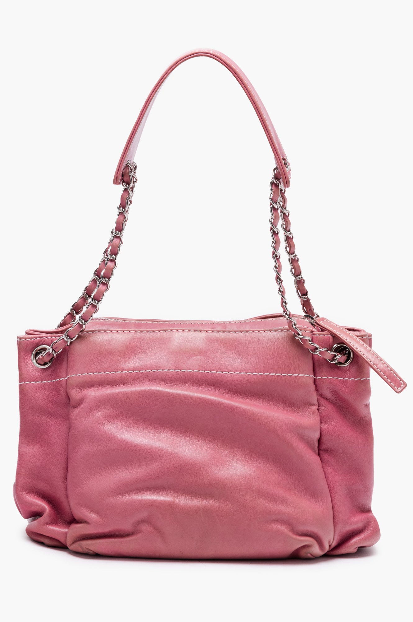 Chanel Pink Lambskin Lax Accordion Shoulder Bag