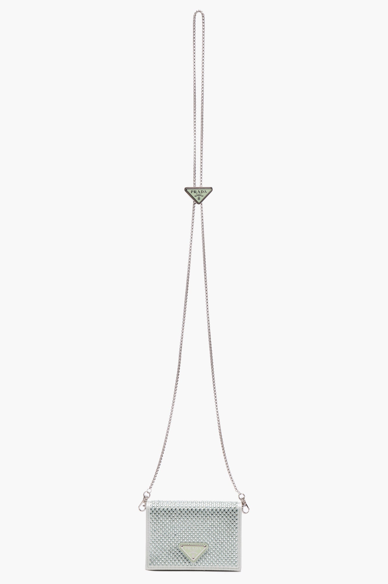 Prada Green Satin Crystal Crossbody Bag