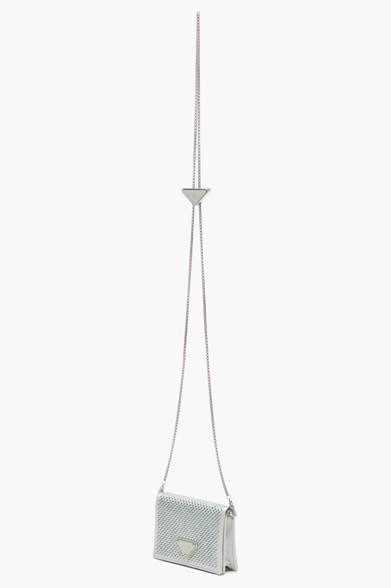 Prada Green Satin Crystal Crossbody Bag
