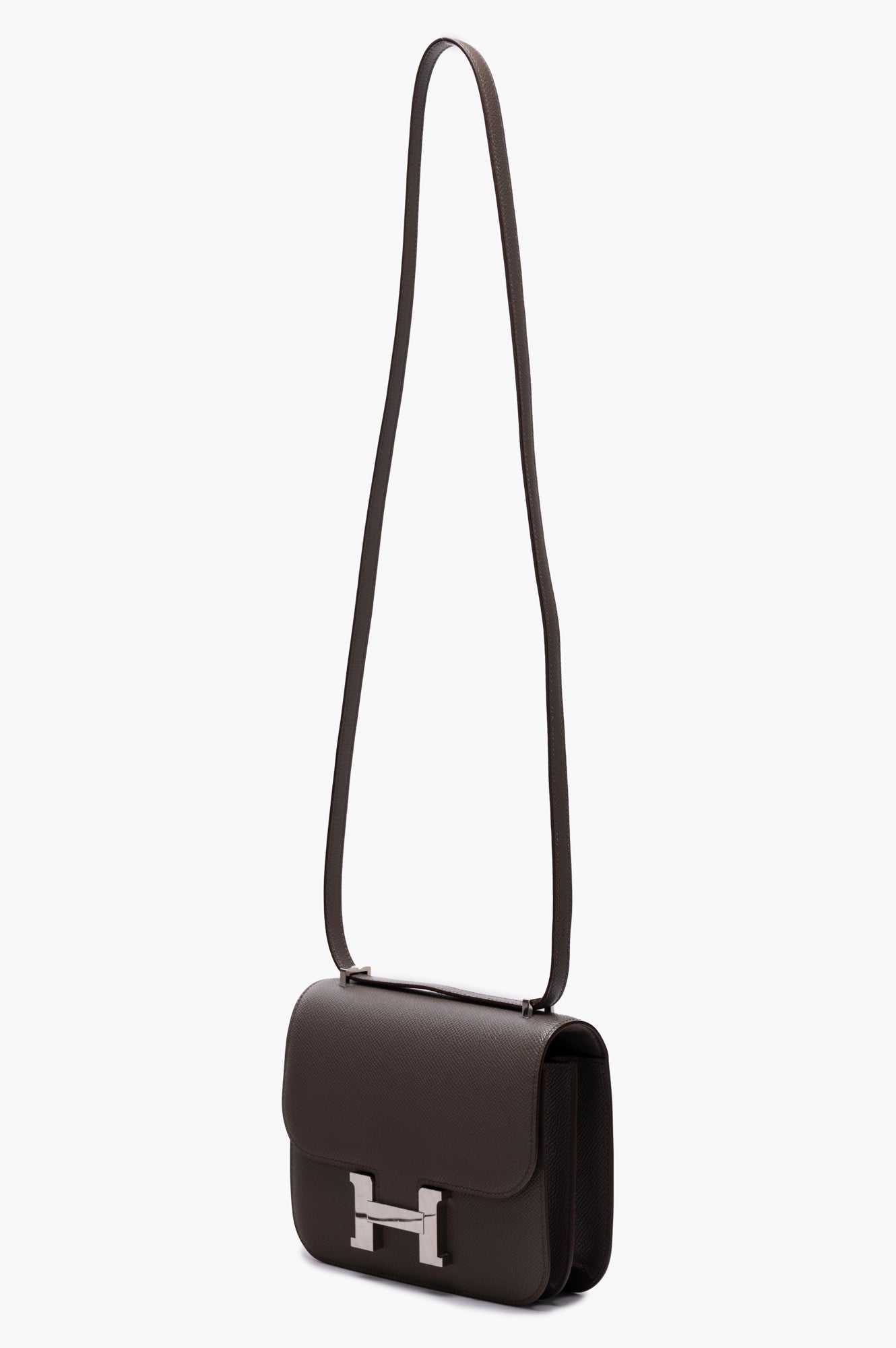 Hermes 2021 Constance 18 Etain Grey Epsom Leather Handbag