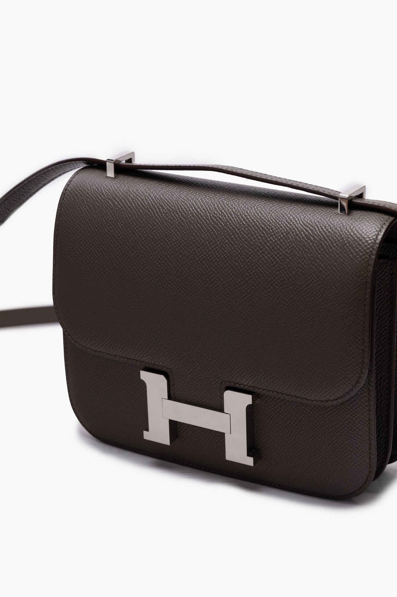 Hermes 2021 Constance 18 Etain Grey Epsom Leather Handbag