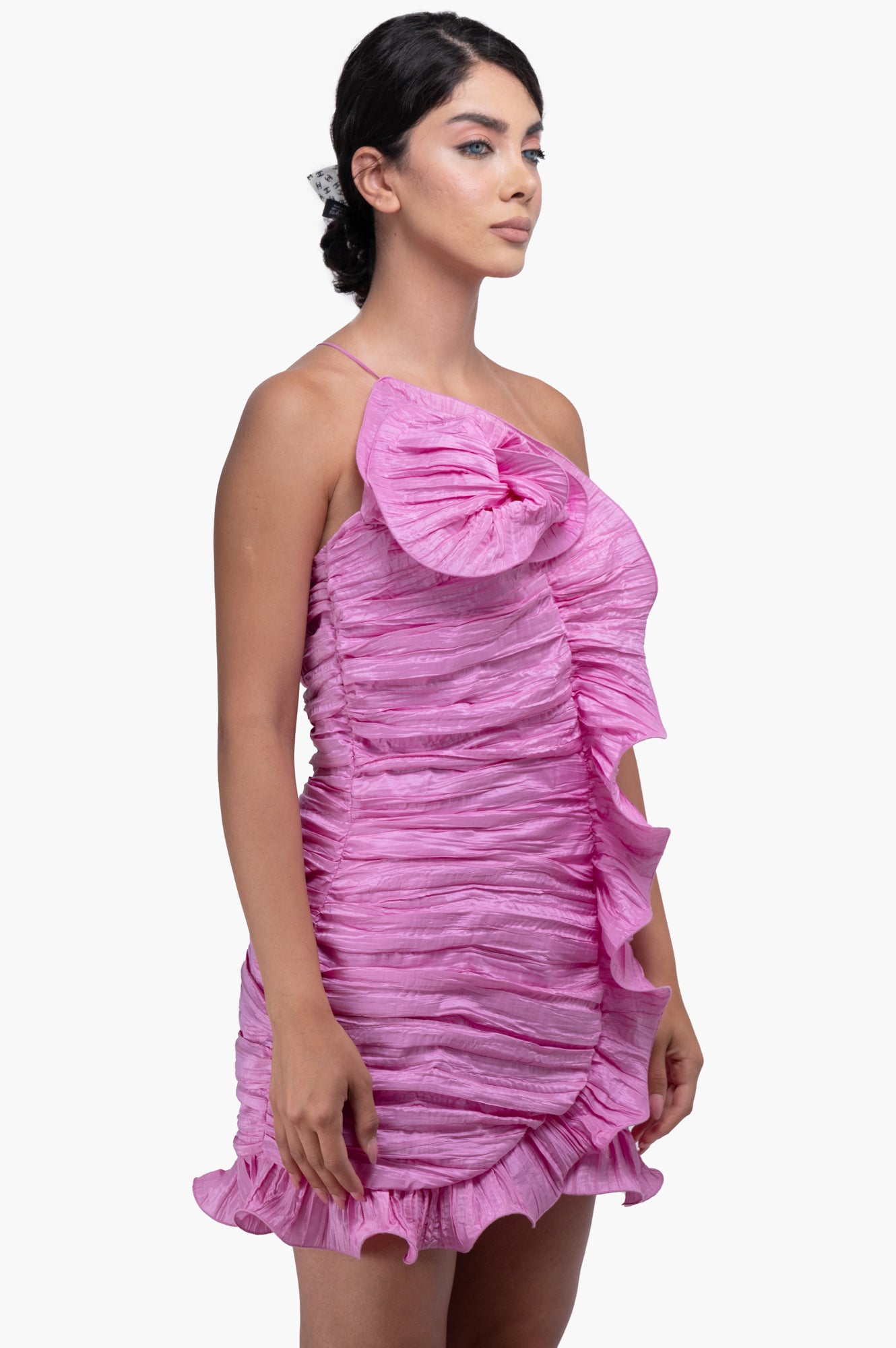 Love Shack Fancy Pink One Shoulder Mini Dress Size L