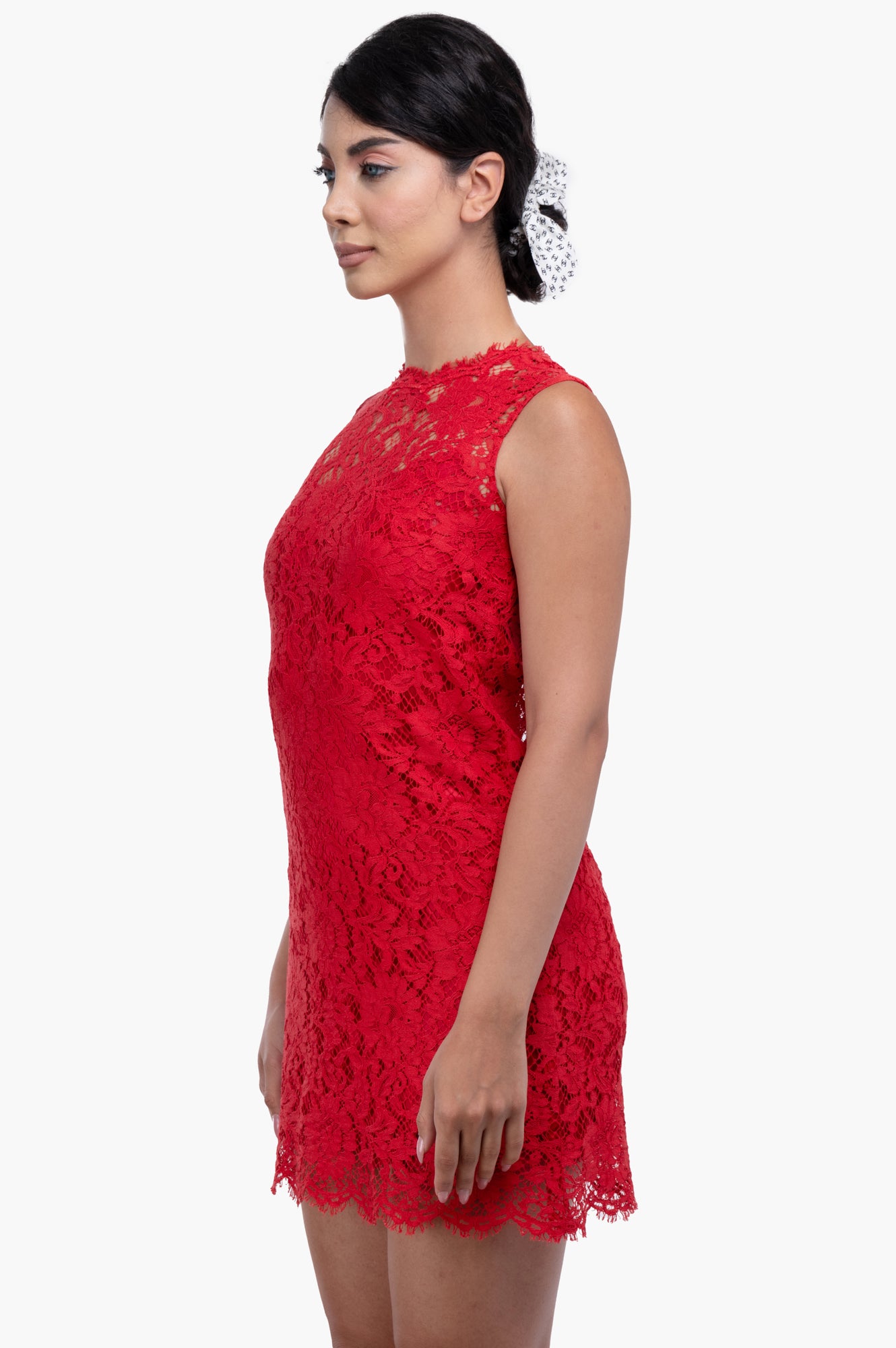 Dolce & Gabbana Red Sleeveless Lace Dress Size S