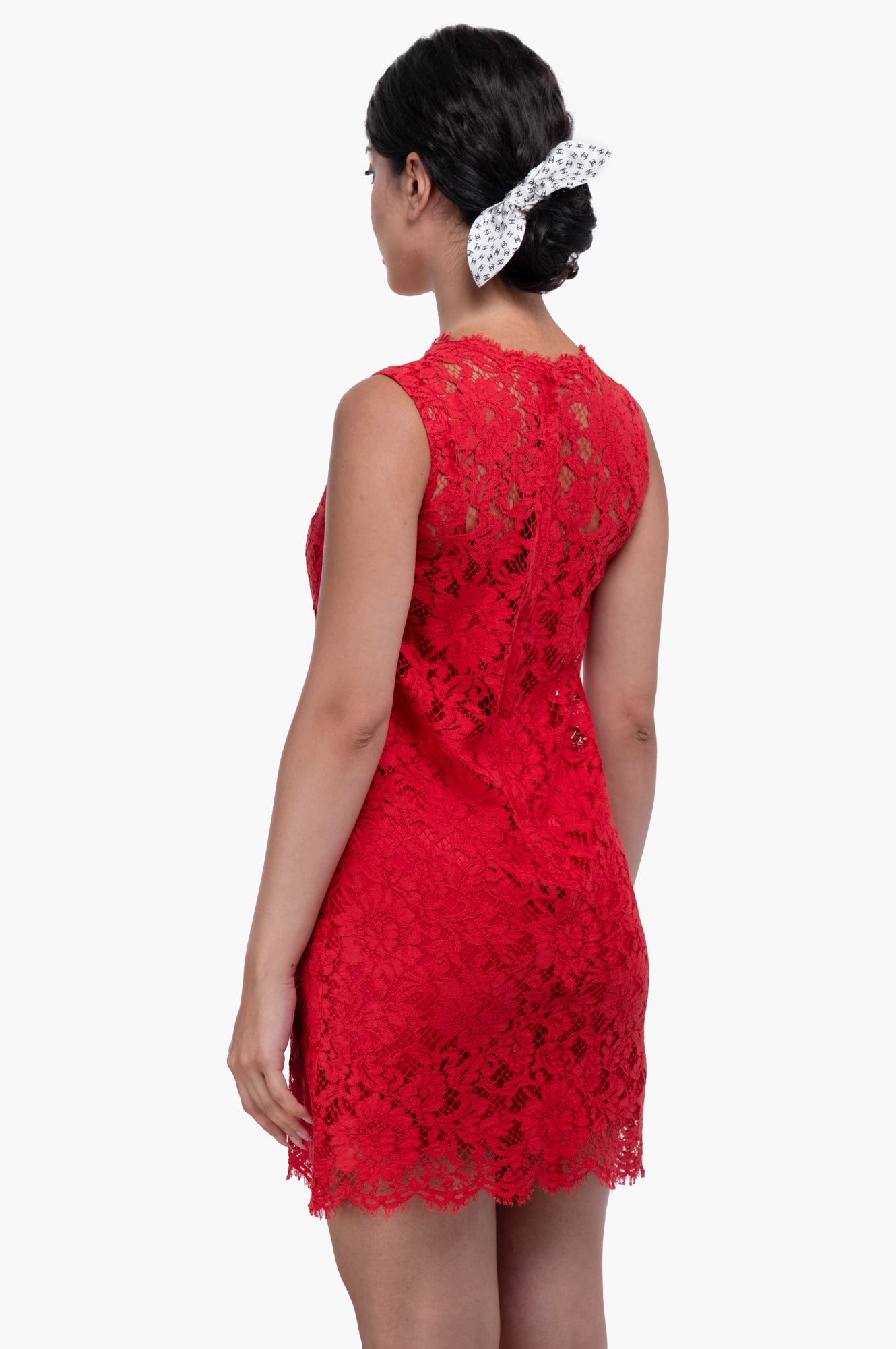 Dolce & Gabbana Red Sleeveless Lace Dress Size S