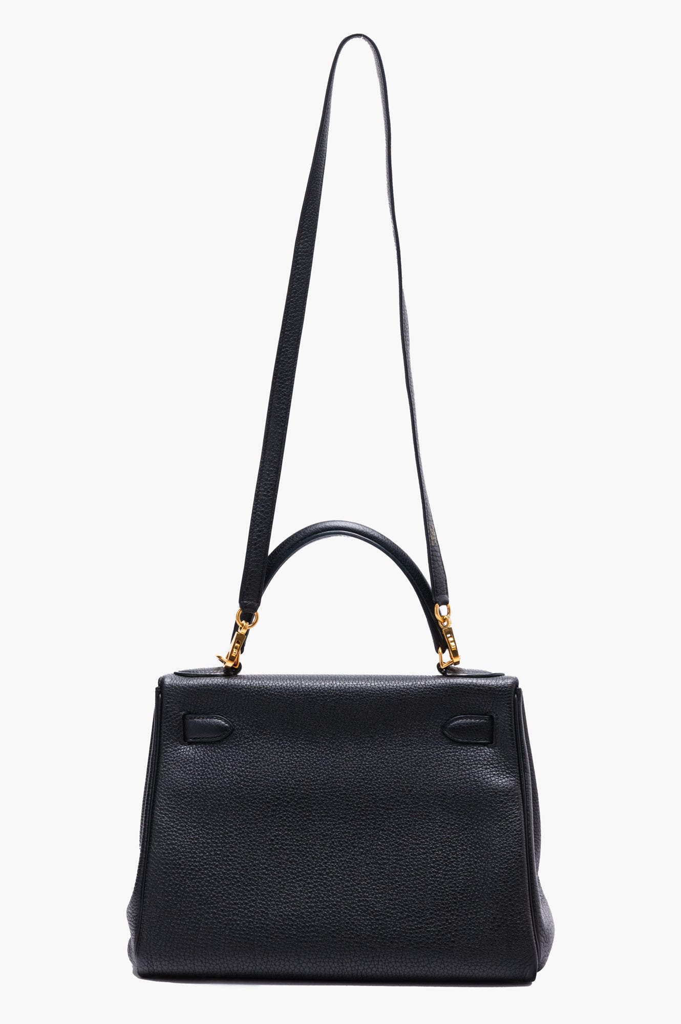 Hermes 2015 Kelly 28 Black Togo Leather Handbag