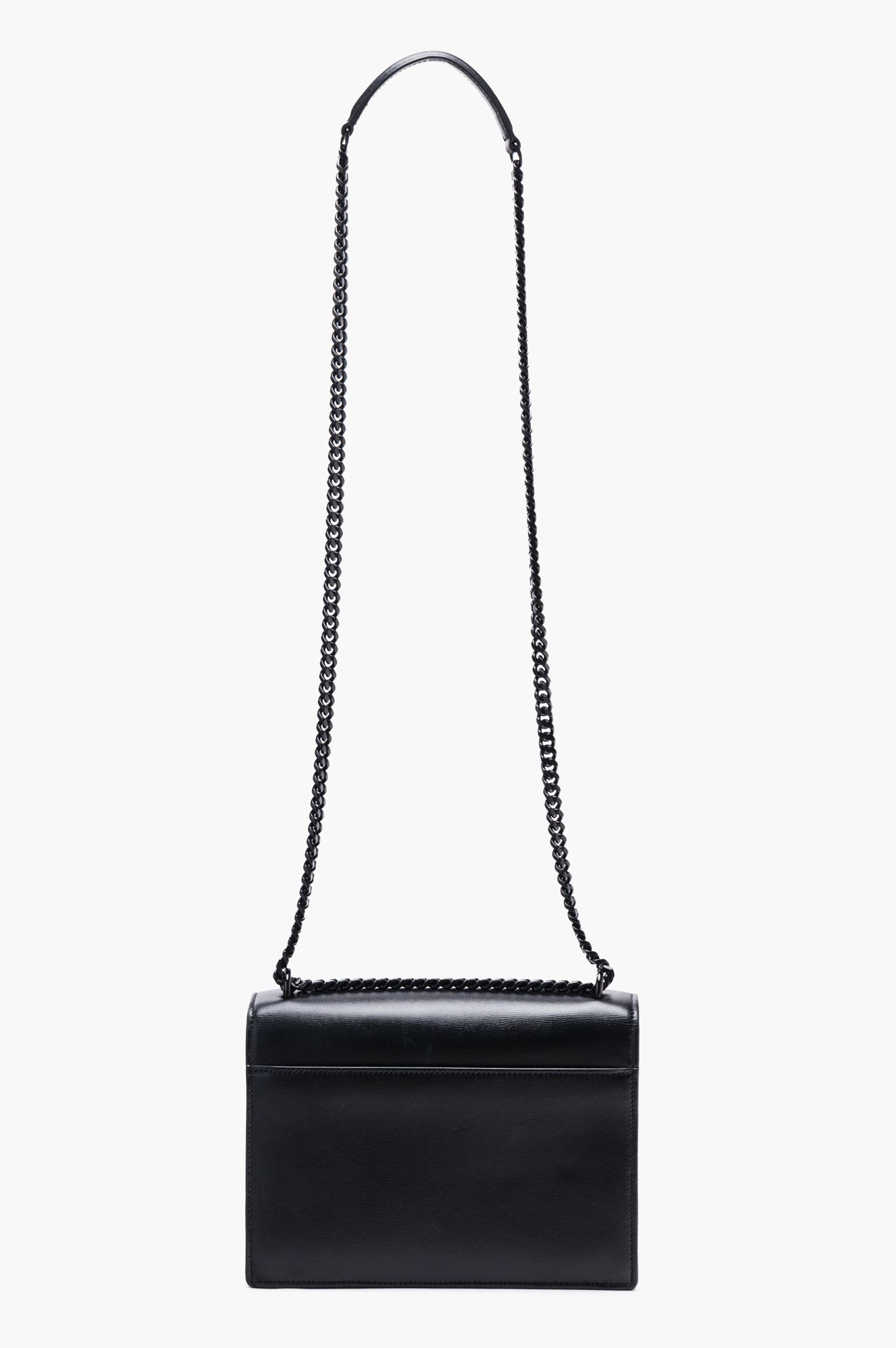 Saint Laurent Black Soft Calfskin Sunset Crossbody Chain Bag