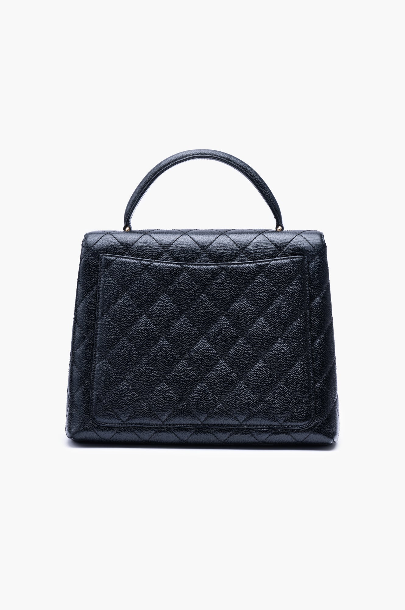 Chanel 2003 Black Caviar Vintage Kelly Top Handle Bag