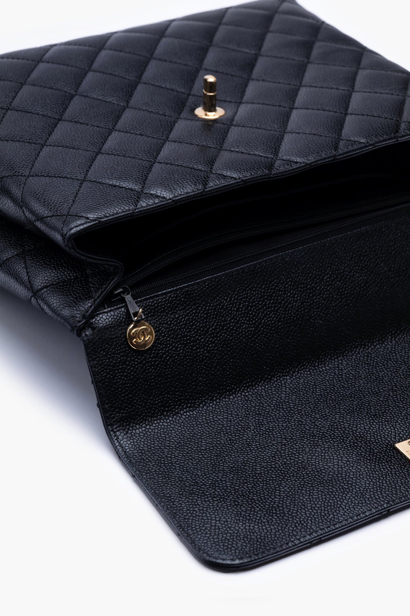 Chanel 2003 Black Caviar Vintage Kelly Top Handle Bag