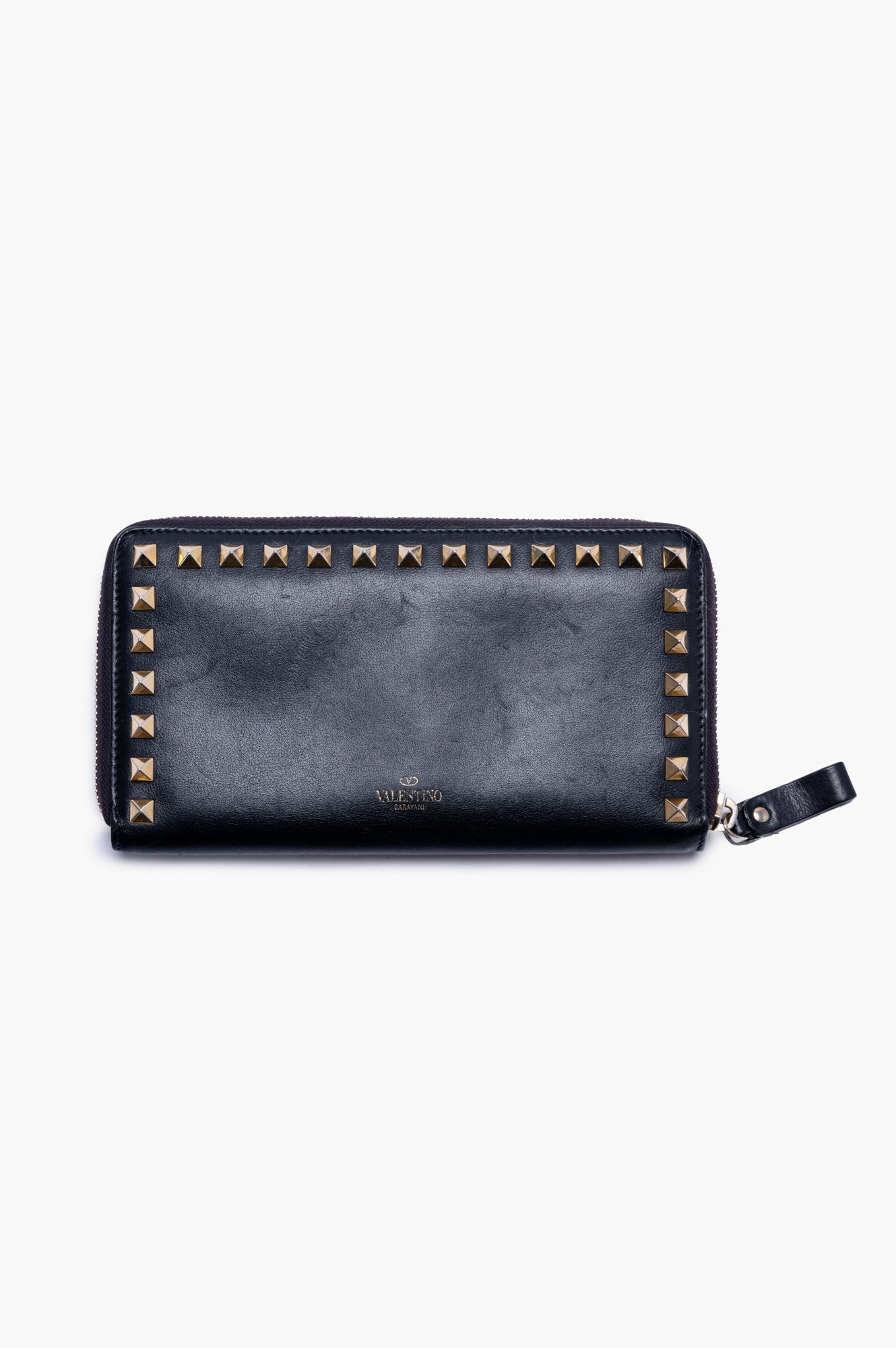 Valentino Black Stud Long Wallet