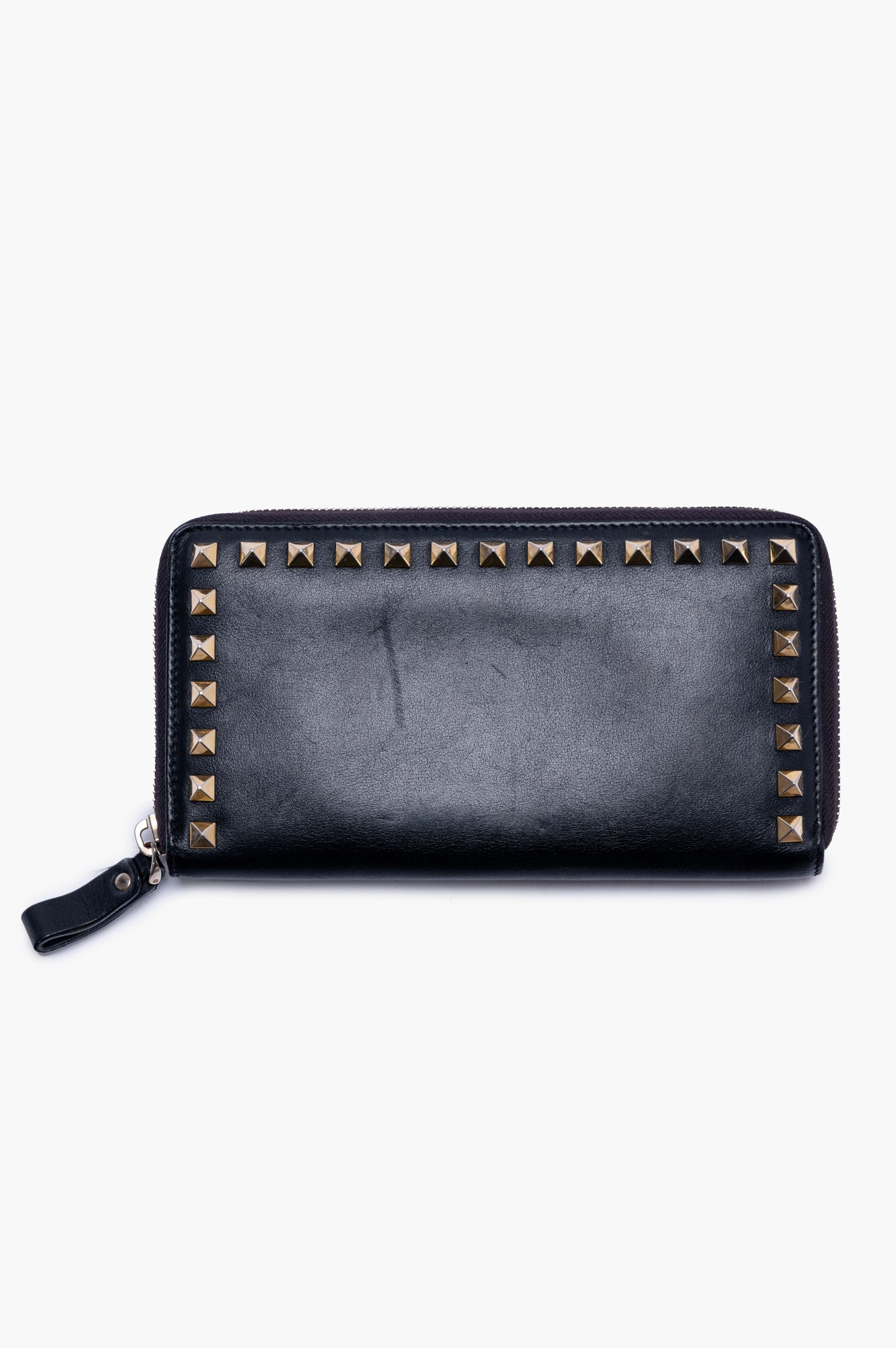 Valentino Black Stud Long Wallet